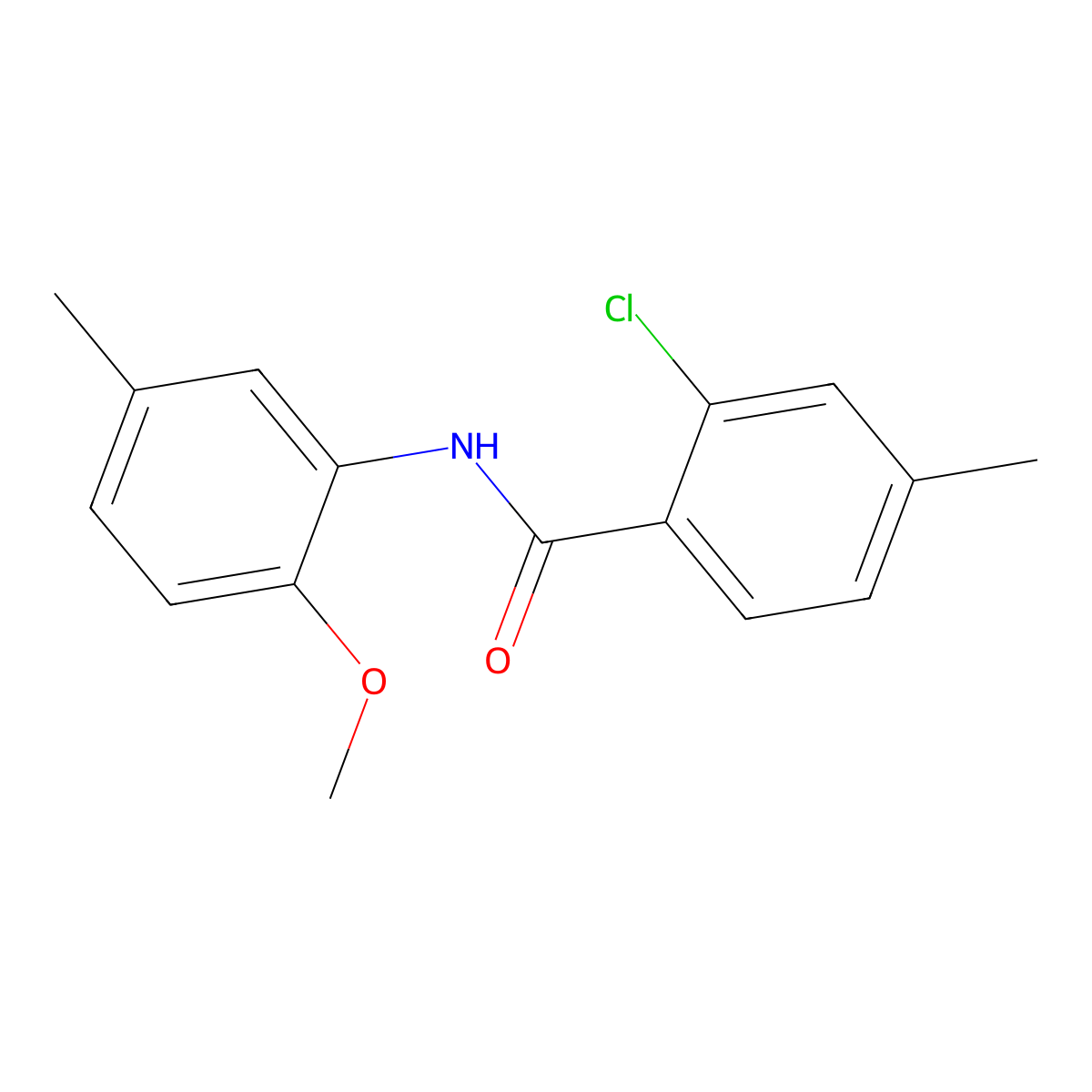 2-chloro-N-(2-methoxy-5-methylphenyl)-4-methylbenzamide molecular structure, CAS 430467-88-2