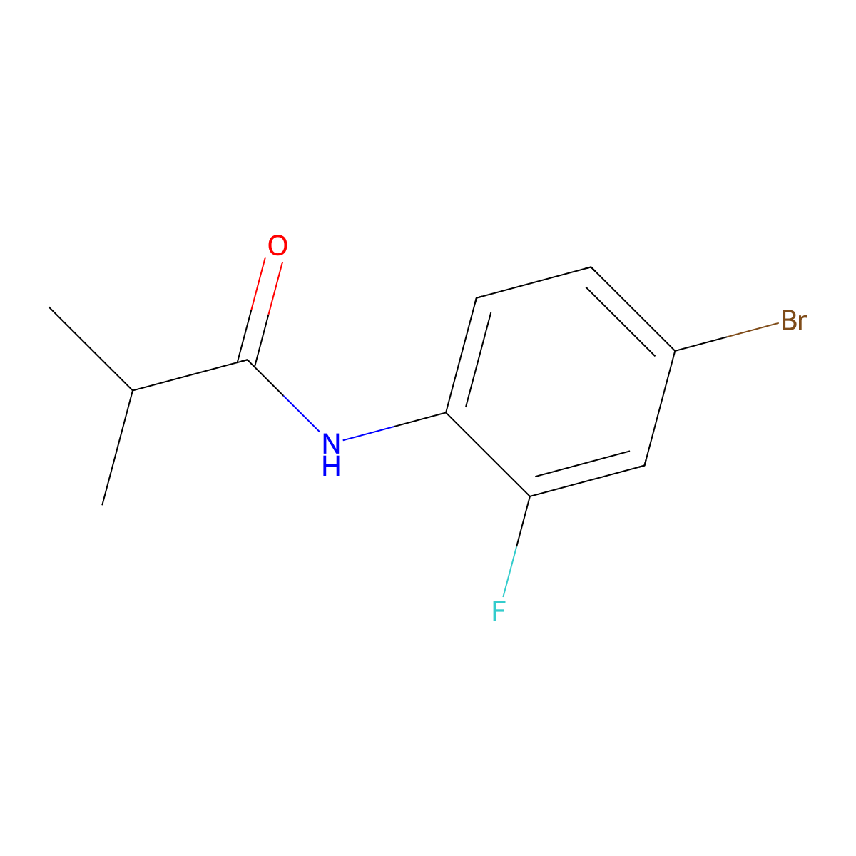 N-(4-bromo-2-fluorophenyl)-2-methylpropanamide molecular structure, CAS 430467-94-0