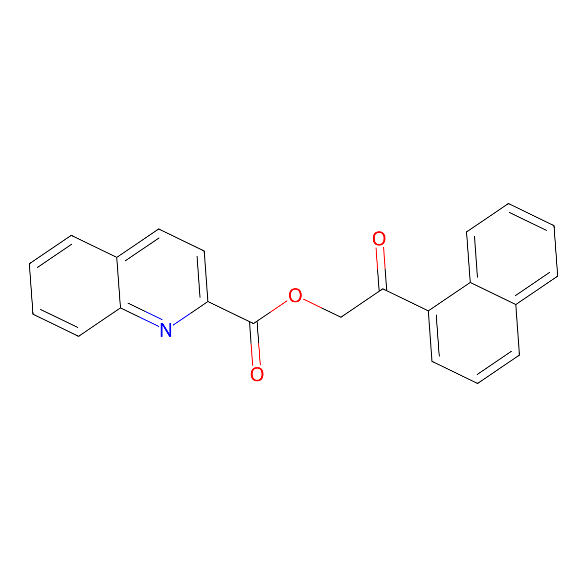 2-Naphthyl-2-oxoethyl quinoline-2-carboxylate molecular structure, CAS 430468-14-7
