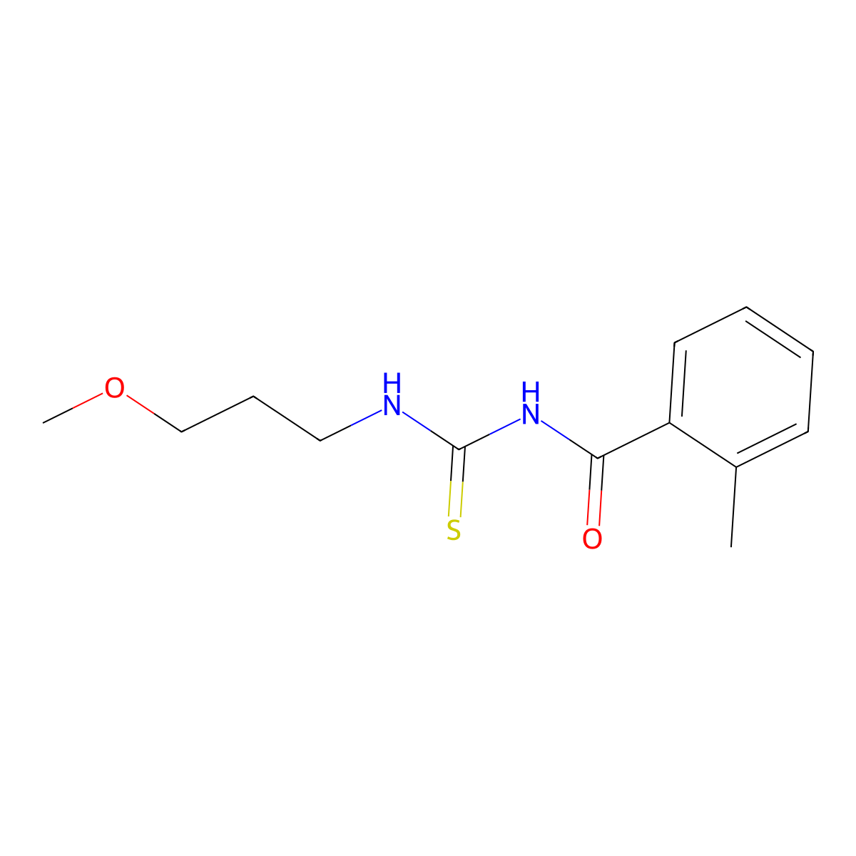 N-(3-methoxypropylcarbamothioyl)-2-methylbenzamide molecular structure, CAS 430468-24-9