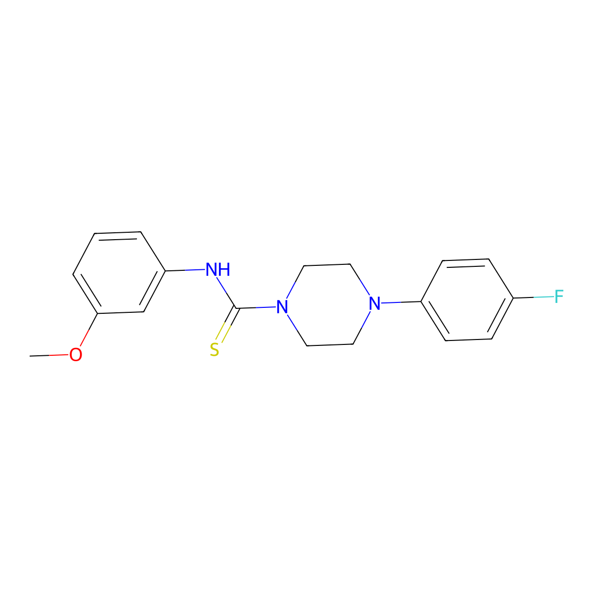 4-(4-fluorophenyl)-N-(3-methoxyphenyl)piperazine-1-carbothioamide molecular structure, CAS 430468-50-1