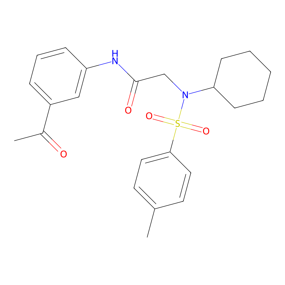 N-(3-acetylphenyl)-2-[cyclohexyl-(4-methylphenyl)sulfonylamino]acetamide molecular structure, CAS 430468-90-9