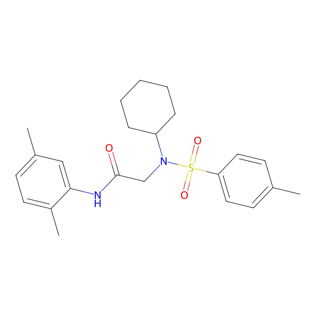 2-[cyclohexyl-(4-methylphenyl)sulfonylamino]-N-(2,5-dimethylphenyl)acetamide molecular structure, CAS 430469-72-0