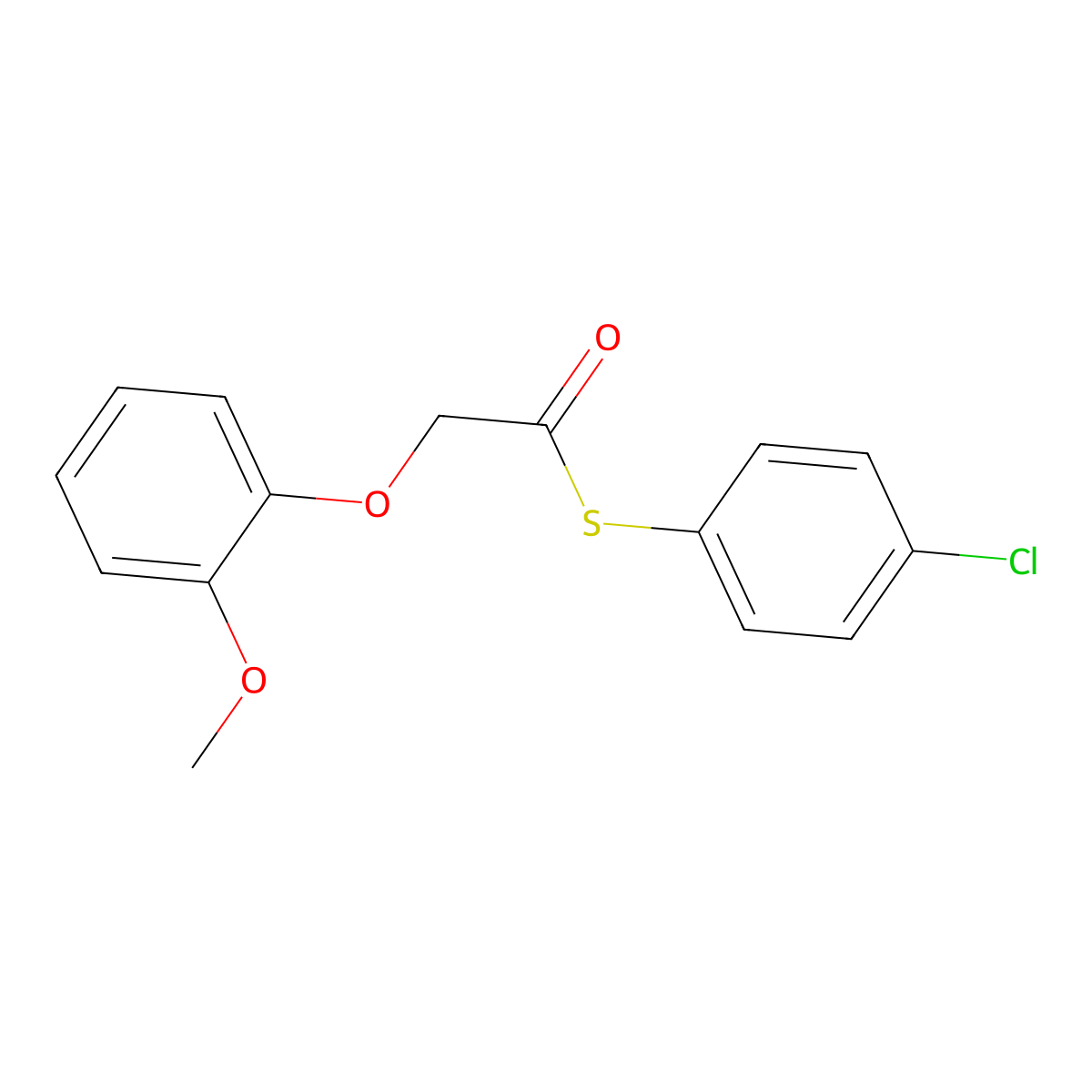 S-(4-chlorophenyl) (2-methoxyphenoxy)ethanethioate molecular structure, CAS 430470-14-7