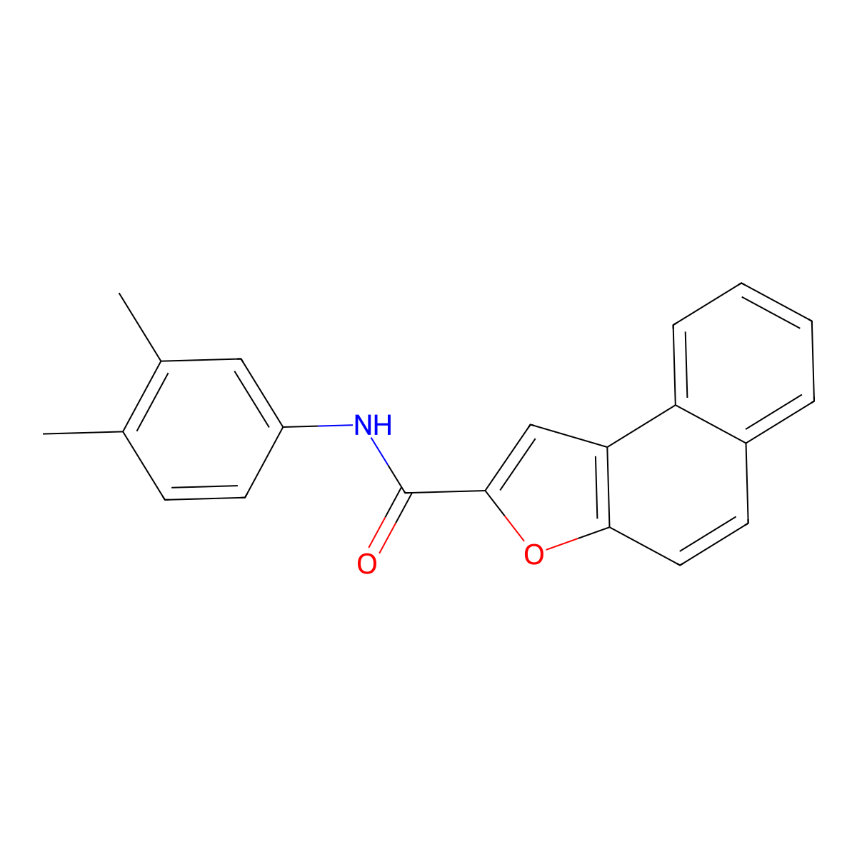 N-(3,4-dimethylphenyl)naphtho[2,1-b]furan-2-carboxamide molecular structure, CAS 430470-18-1