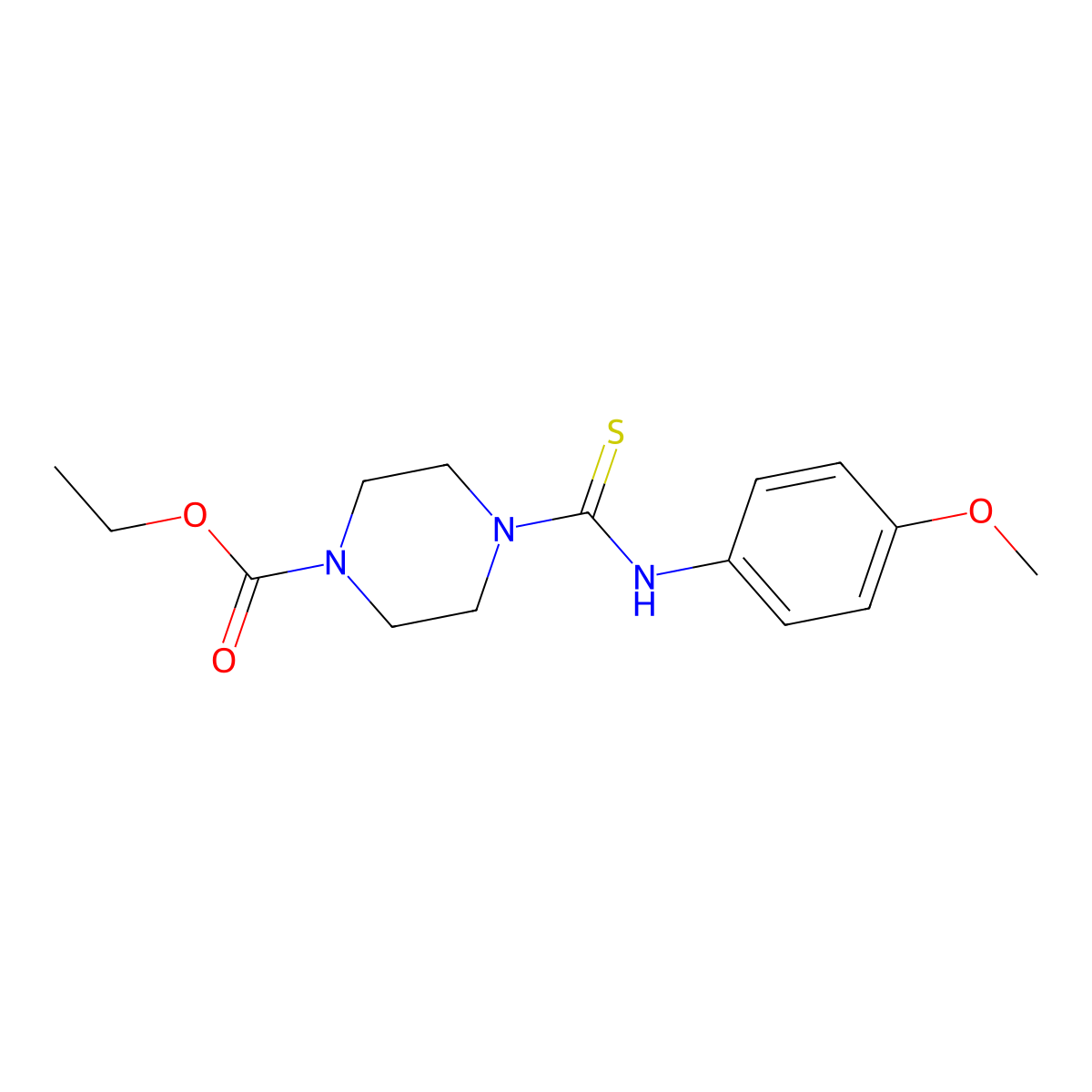Ethyl 4-[(4-methoxyphenyl)carbamothioyl]piperazine-1-carboxylate molecular structure, CAS 430470-43-2