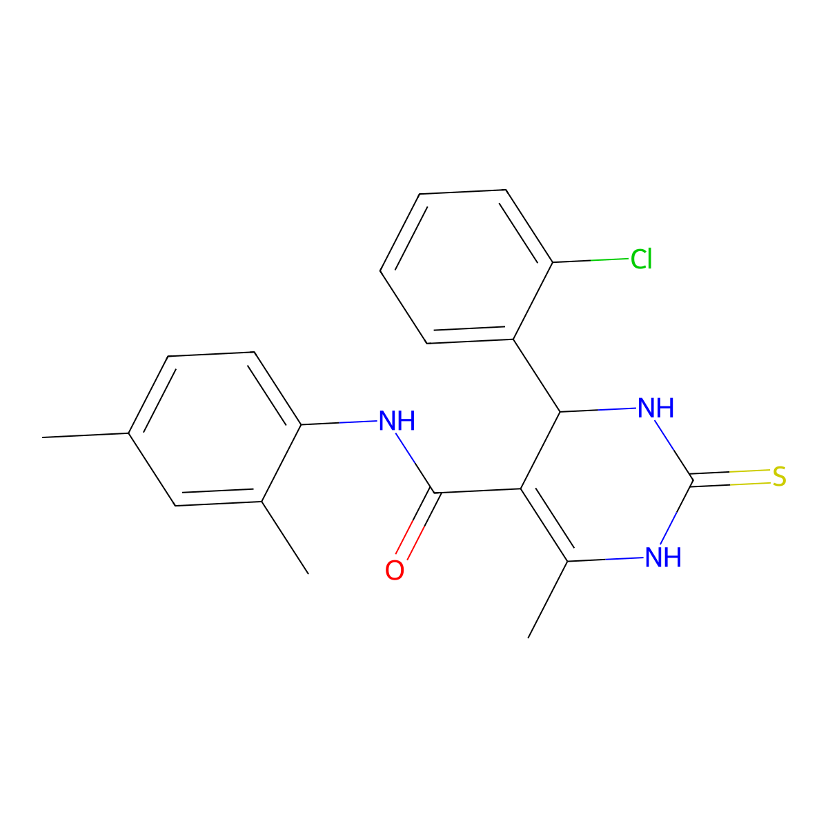 4-(2-chlorophenyl)-N-(2,4-dimethylphenyl)-6-methyl-2-thioxo-1,2,3,4-tetrahydropyrimidine-5-carboxamide molecular structure, CAS 430470-50-1