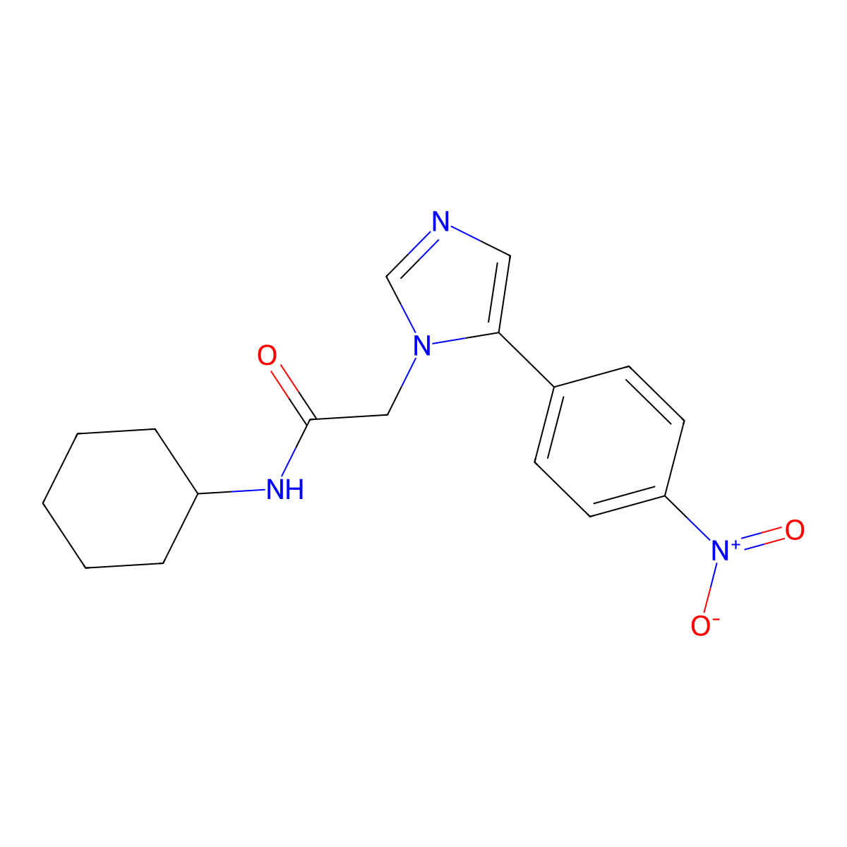 N-cyclohexyl-2-[5-(4-nitrophenyl)imidazol-1-yl]acetamide molecular structure, CAS 430470-89-6