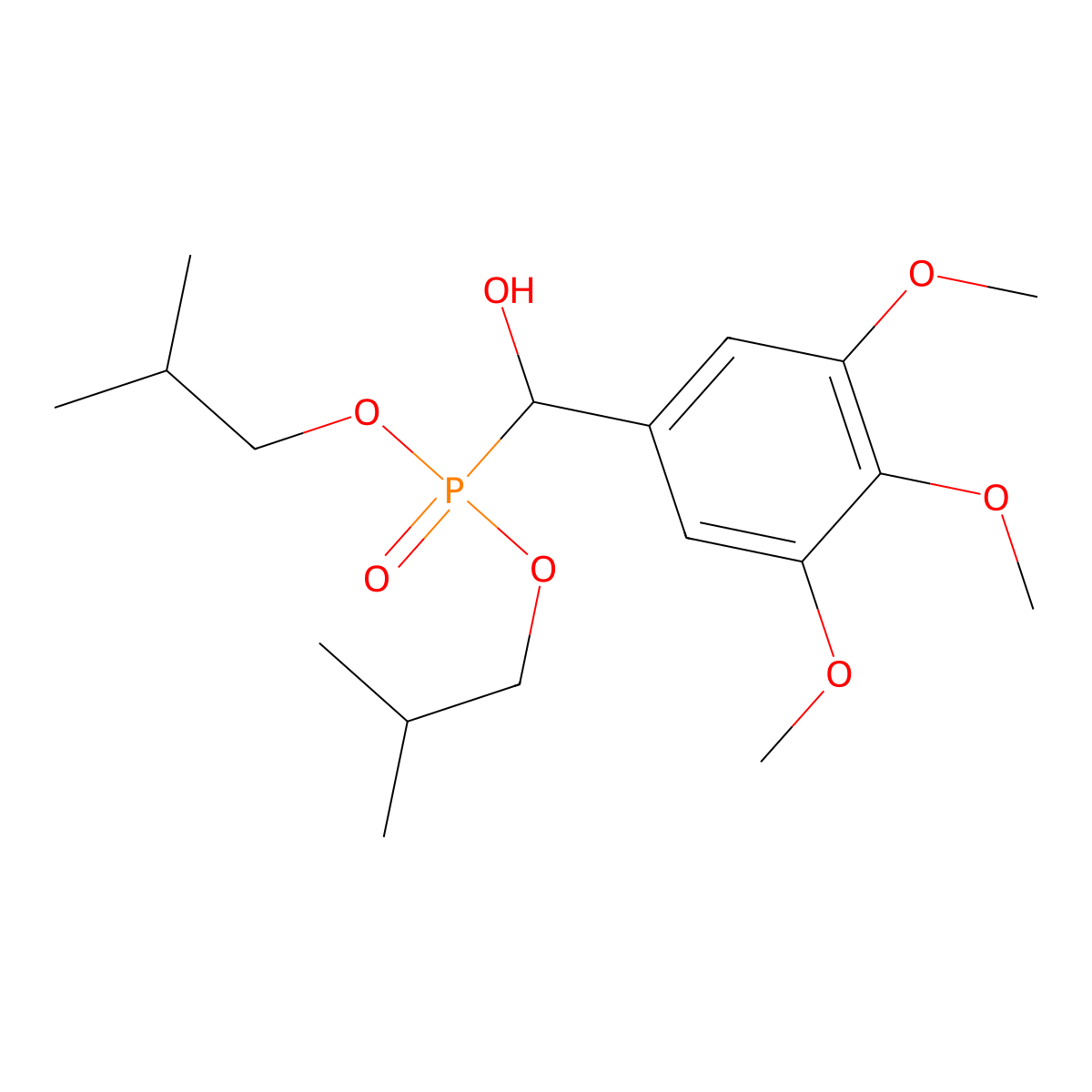 Bis(2-methylpropoxy)phosphoryl-(3,4,5-trimethoxyphenyl)methanol molecular structure, CAS 430470-91-0