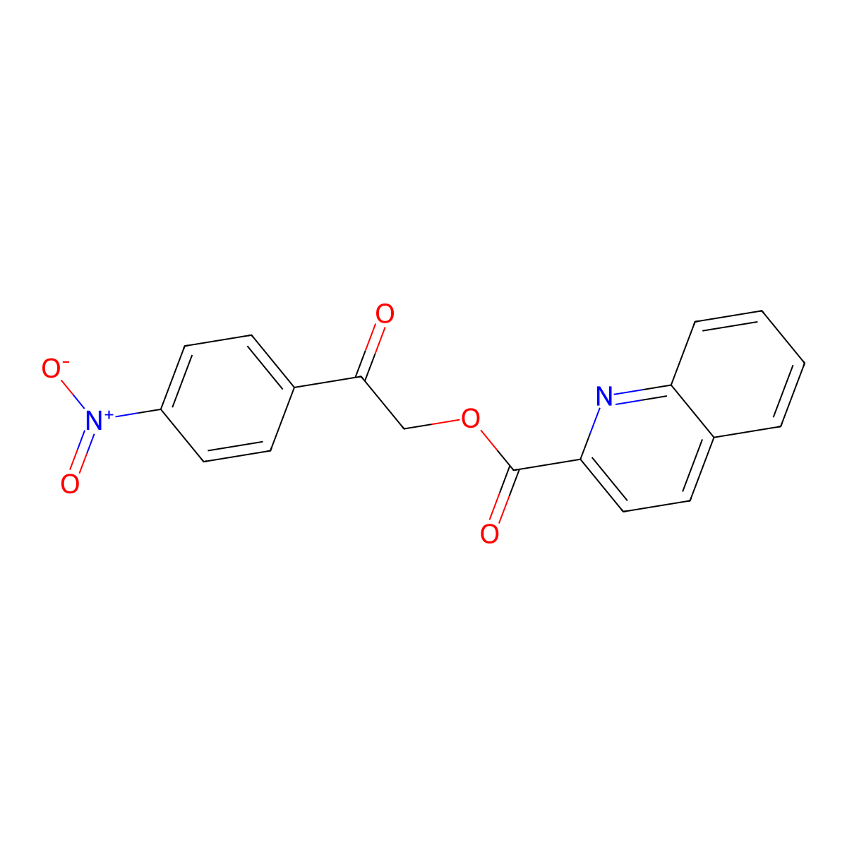 2-(4-Nitrophenyl)-2-oxoethyl quinoline-2-carboxylate molecular structure, CAS 430471-04-8
