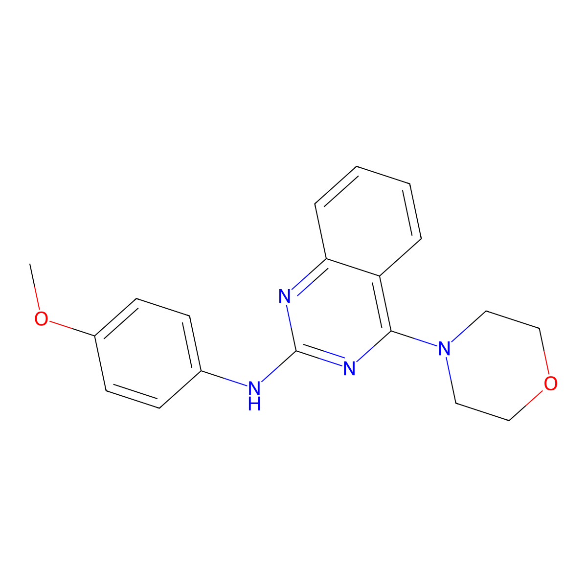 N-(4-methoxyphenyl)-4-(morpholin-4-yl)quinazolin-2-amine molecular structure, CAS 430471-23-1