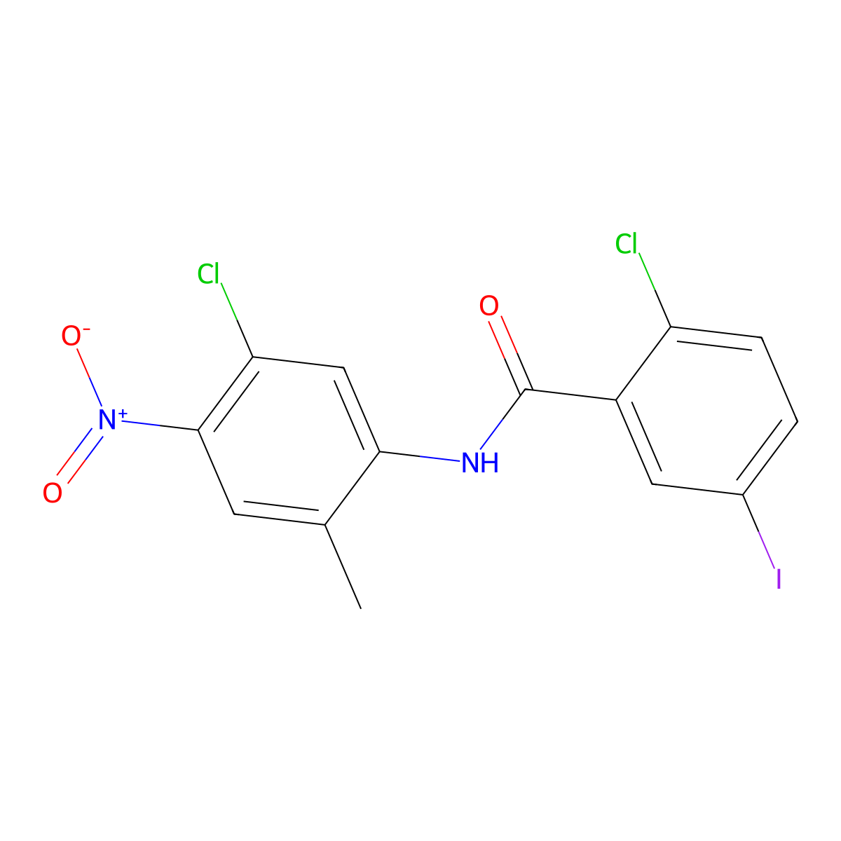 2-chloro-N-(5-chloro-2-methyl-4-nitrophenyl)-5-iodobenzamide molecular structure, CAS 430471-75-3