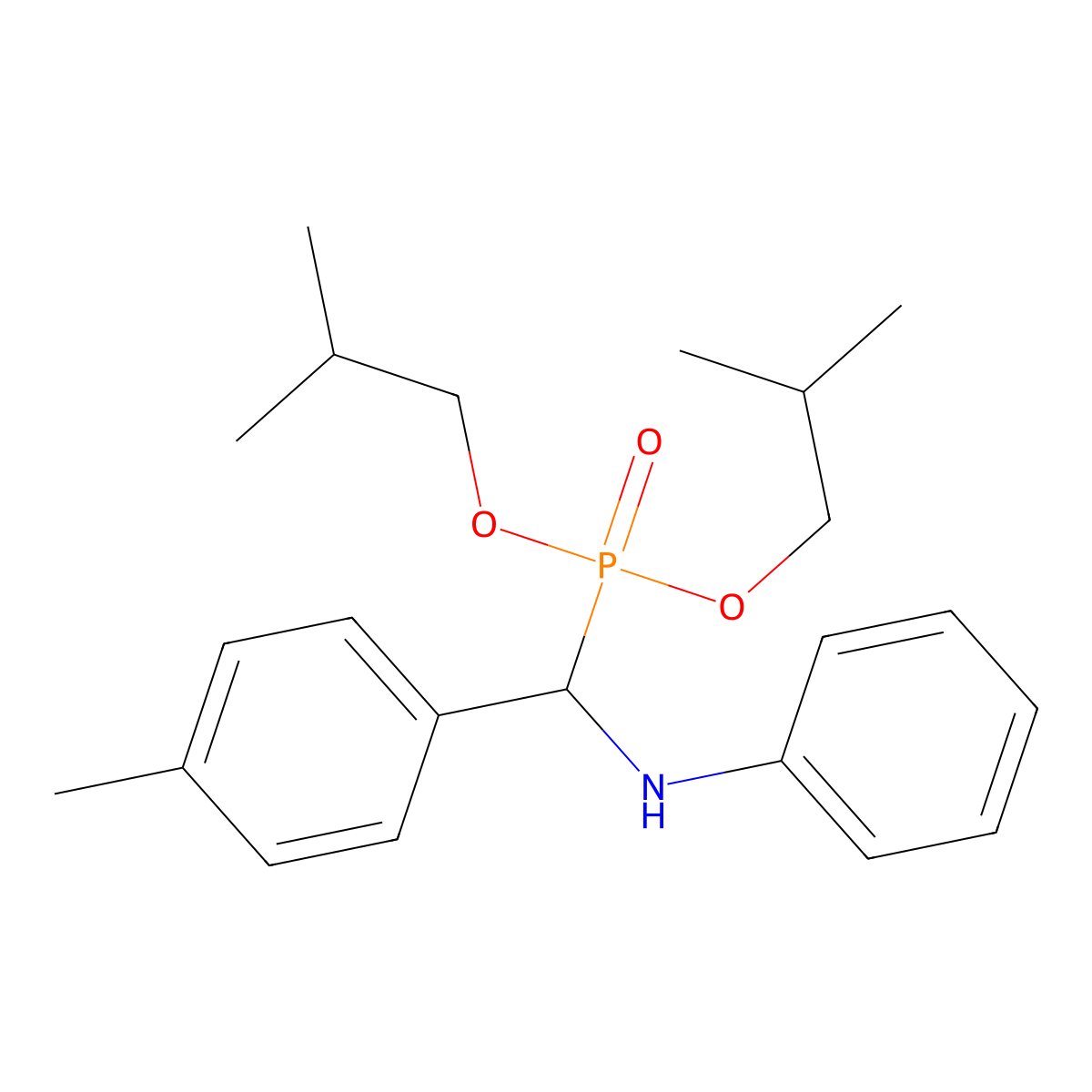 N-[bis(2-methylpropoxy)phosphoryl-(4-methylphenyl)methyl]aniline molecular structure, CAS 430471-85-5