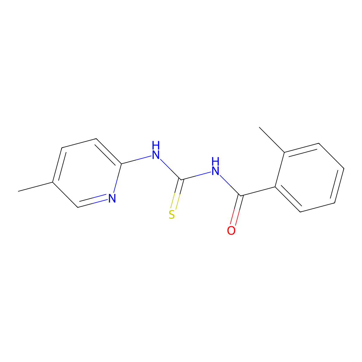 2-methyl-N-((5-methylpyridin-2-yl)carbamothioyl)benzamide molecular structure, CAS 430472-07-4
