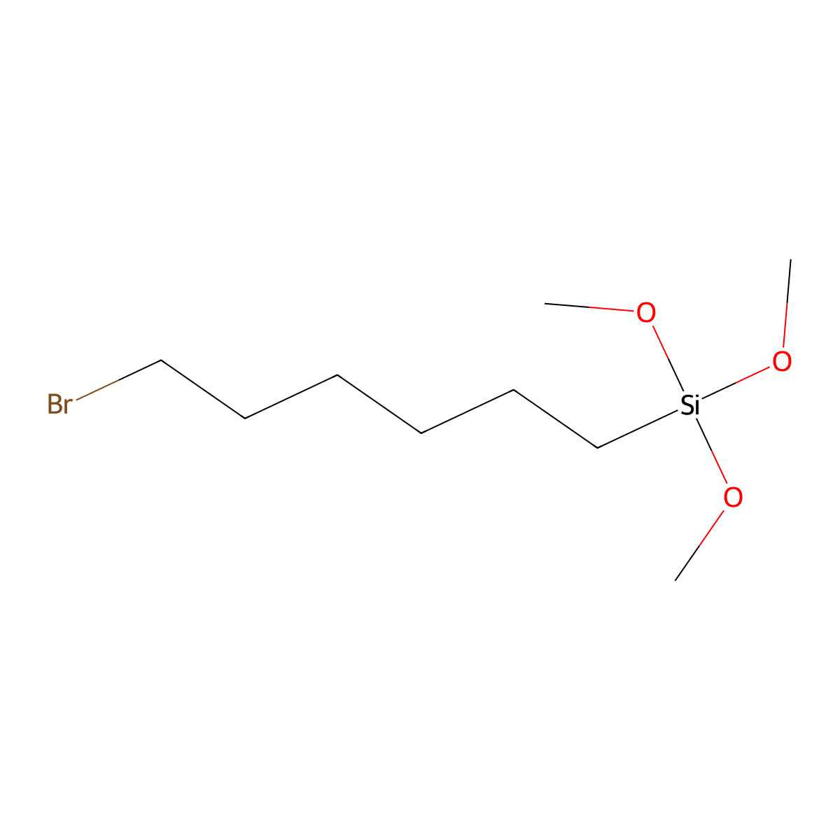 (6-Bromohexyl)trimethoxysilane molecular structure, CAS 430473-13-5