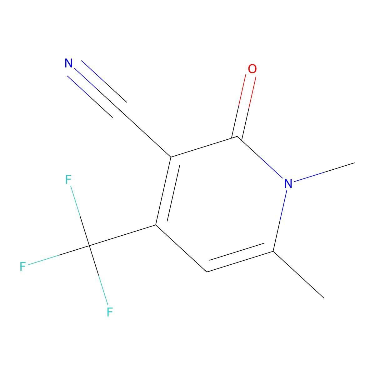 1,6-Dimethyl-2-oxo-4-(trifluoromethyl)-1,2-dihydro-3-pyridinecarbonitrile molecular structure, CAS 430473-75-9