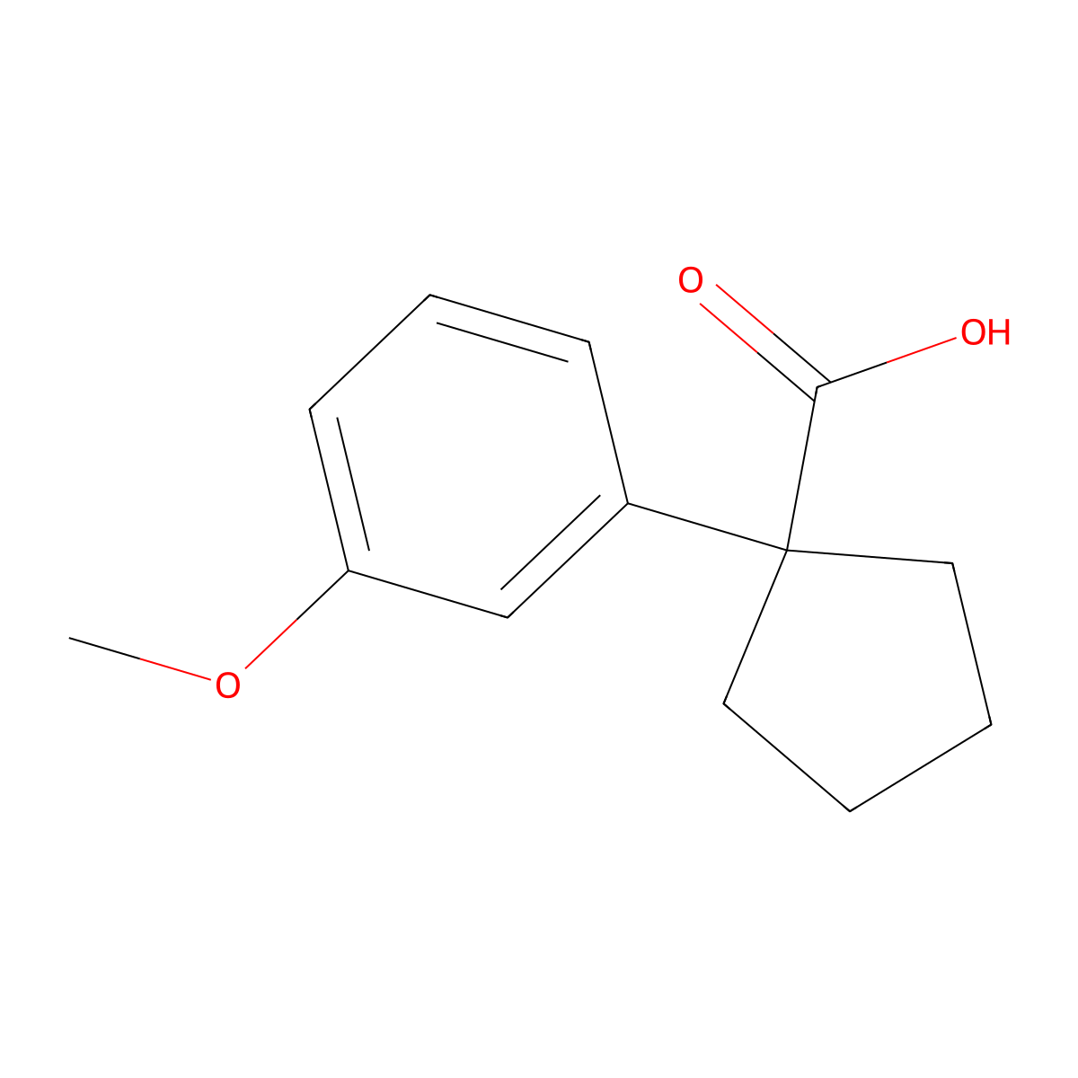 1-(3-Methoxyphenyl)cyclopentanecarboxylic acid molecular structure, CAS 43050-39-1