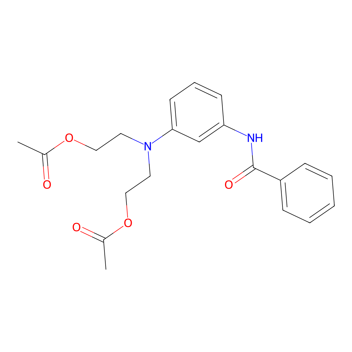 Benzamide, N-[3-[bis[2-(acetyloxy)ethyl]amino]phenyl]- molecular structure, CAS 43051-43-0