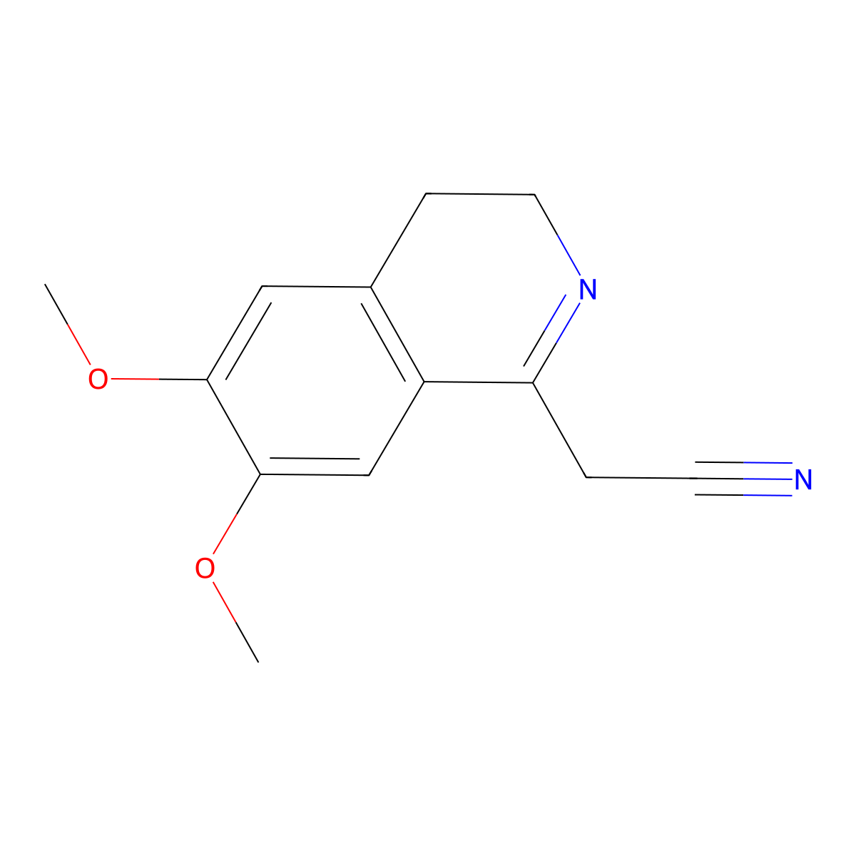 (6,7-Dimethoxy-3,4-dihydro-isoquinolin-1-yl)-acetonitrile molecular structure, CAS 43052-77-3