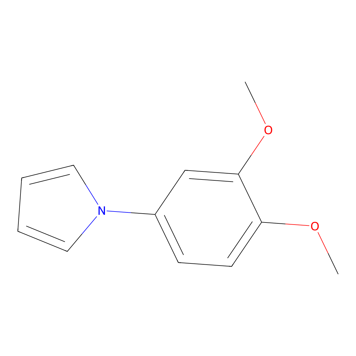 1-(3,4-dimethoxyphenyl)-1H-pyrrole molecular structure, CAS 43053-76-5