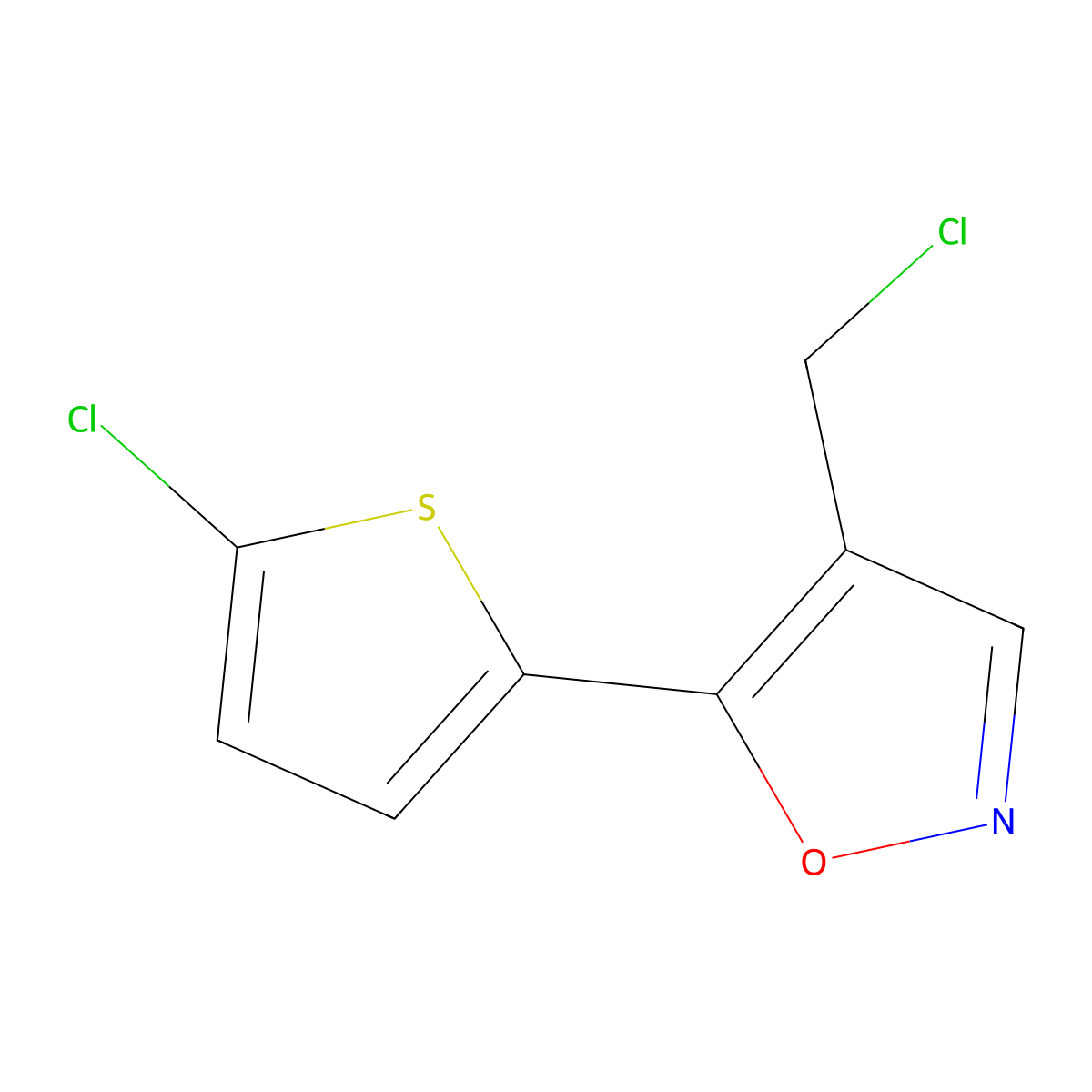 4-(Chloromethyl)-5-(5-chlorothiophen-2-yl)-1,2-oxazole molecular structure, CAS 430535-13-0