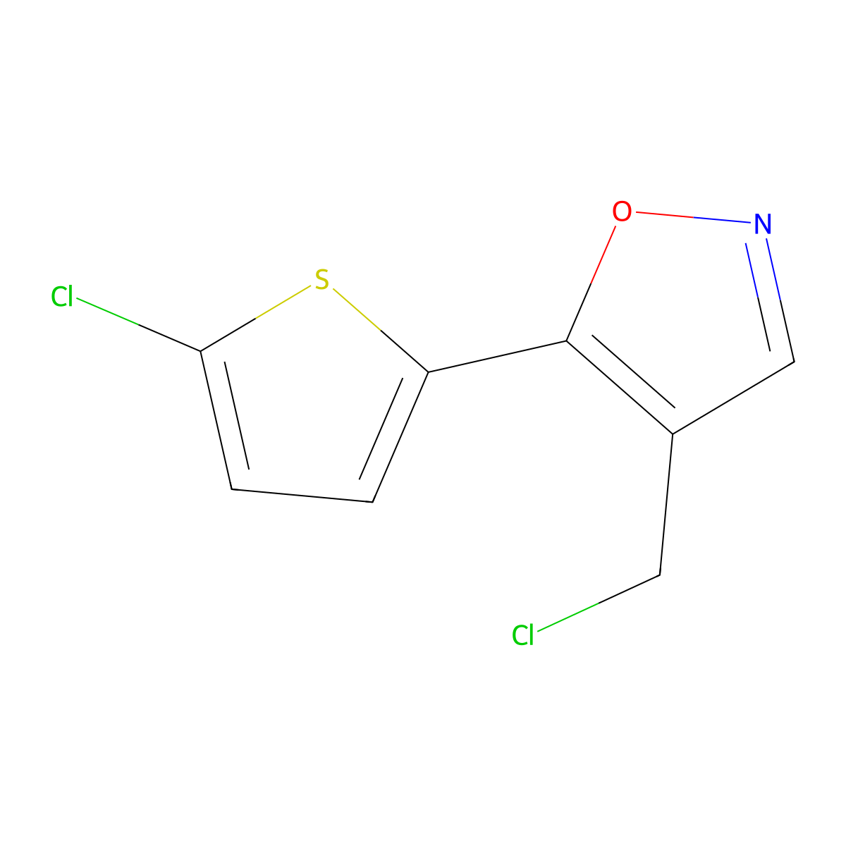 4-(Chloromethyl)-5-(5-chlorothiophen-2-yl)-1,2-oxazole molecular structure, CAS 430535-13-0
