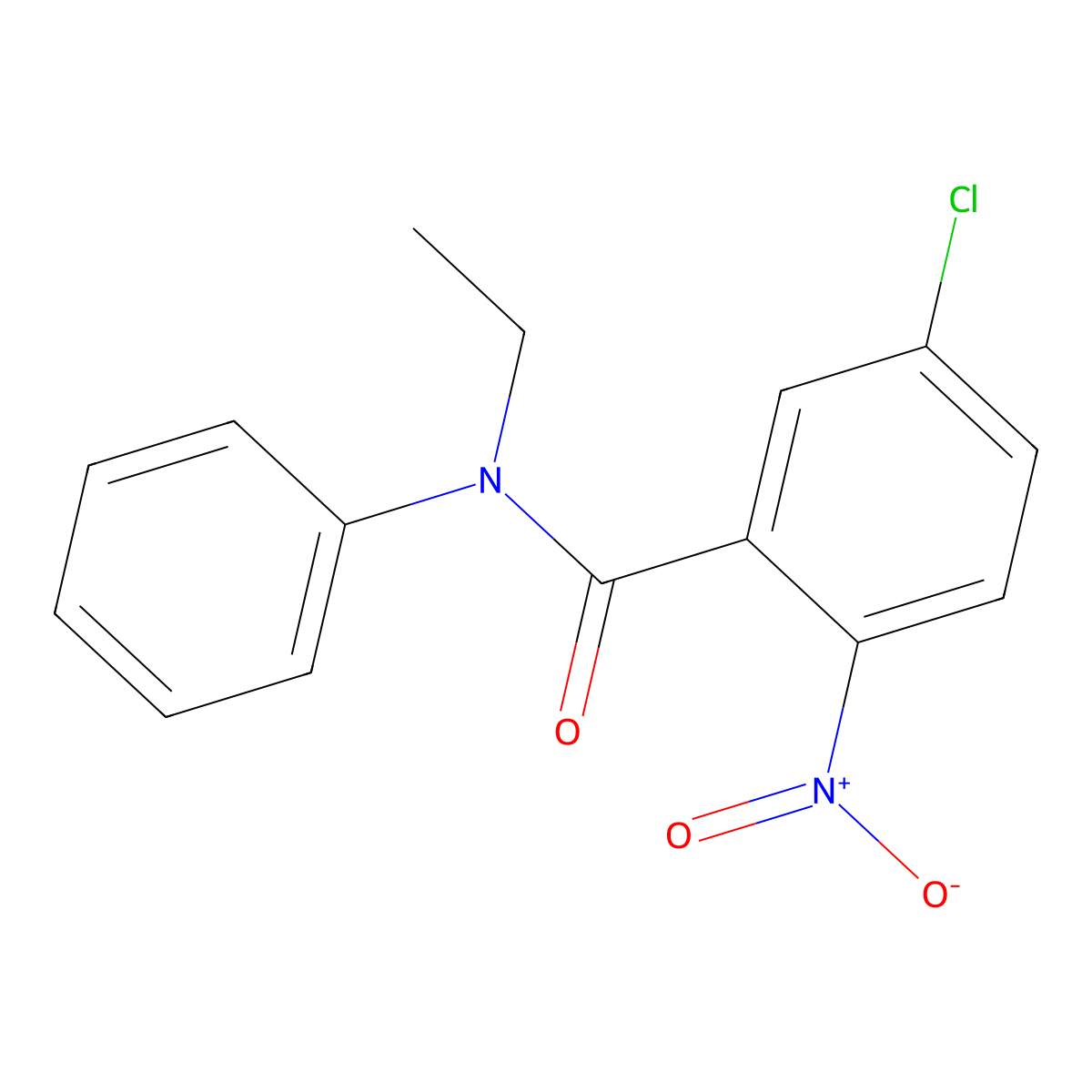5-chloro-N-ethyl-2-nitro-N-phenylbenzamide molecular structure, CAS 43058-02-2