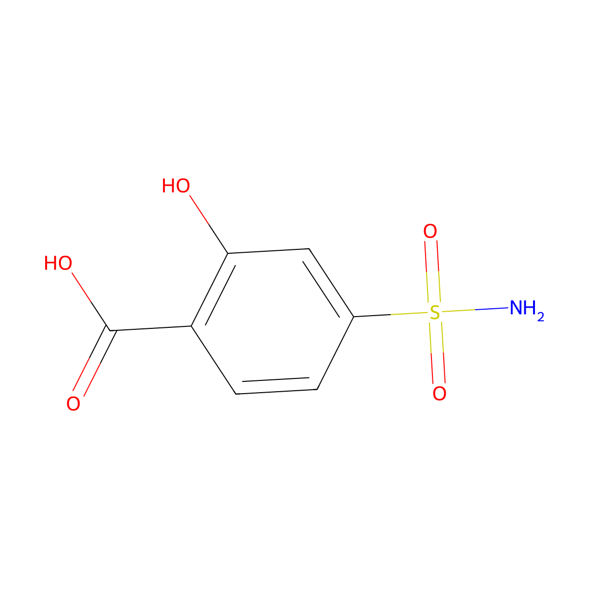 2-Hydroxy-4-sulfamoylbenzoic acid molecular structure, CAS 43059-24-1