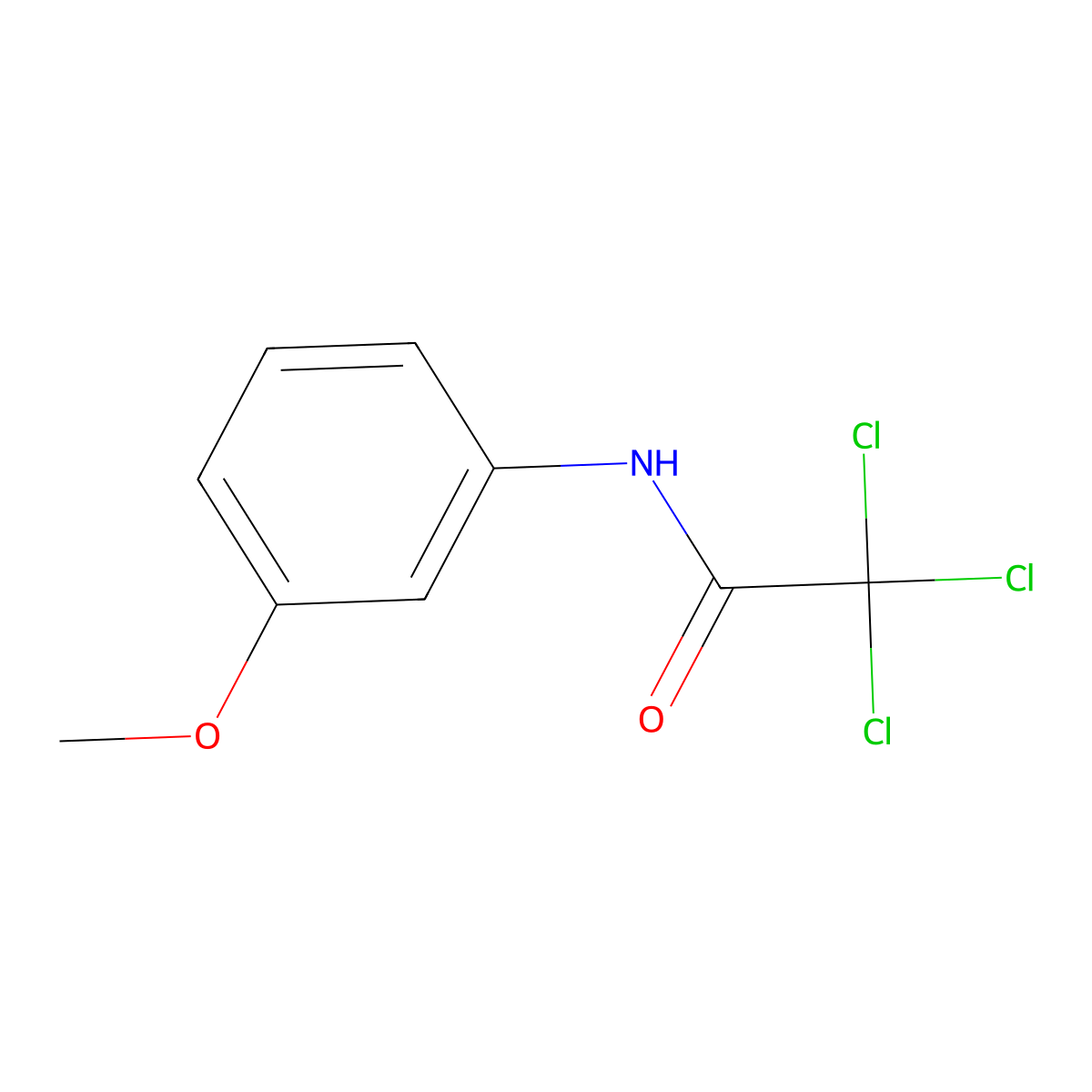2,2,2-Trichloro-N-(3-methoxyphenyl)acetamide molecular structure, CAS 4306-33-6