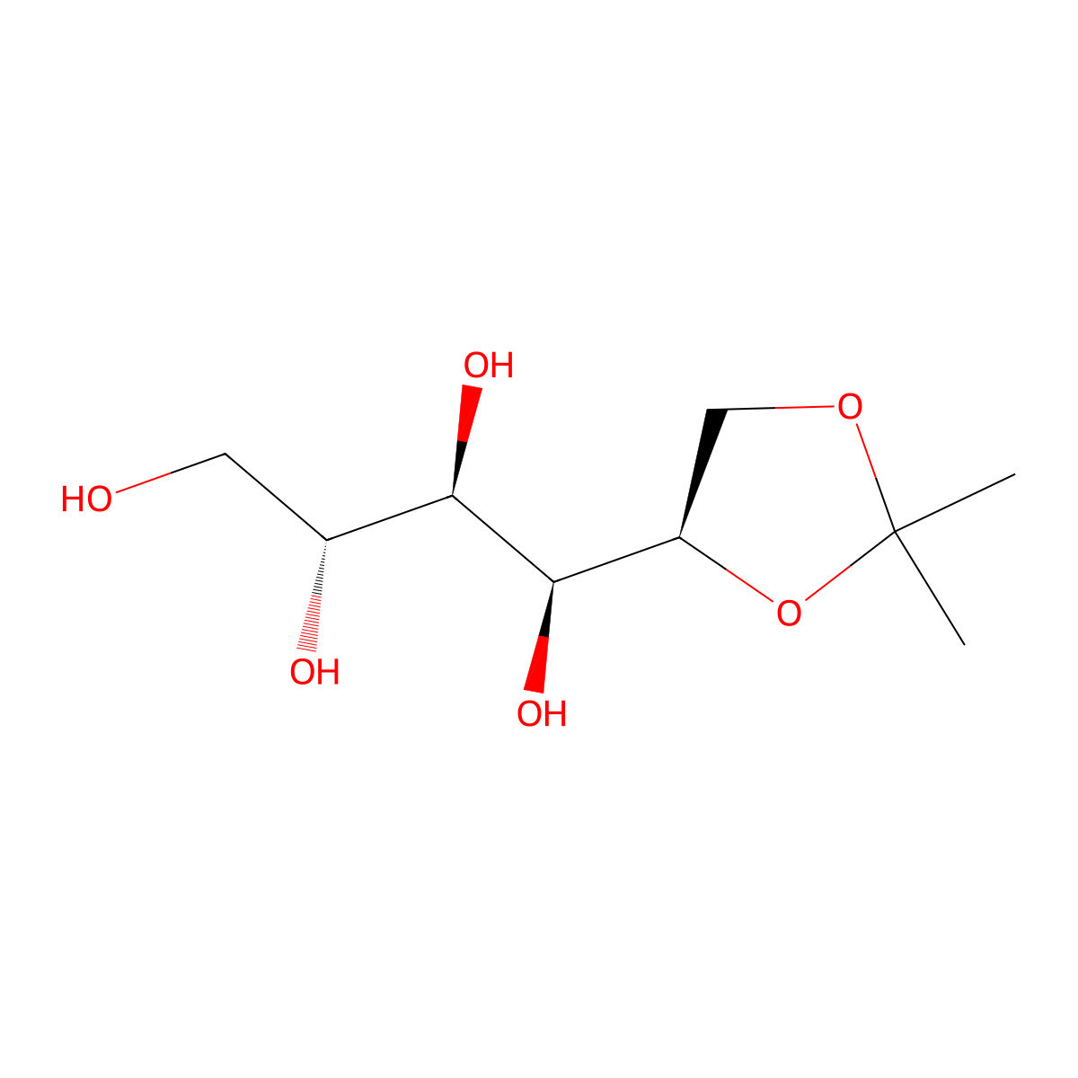 1,2-O-Isopropylidene-D-mannitol molecular structure, CAS 4306-35-8