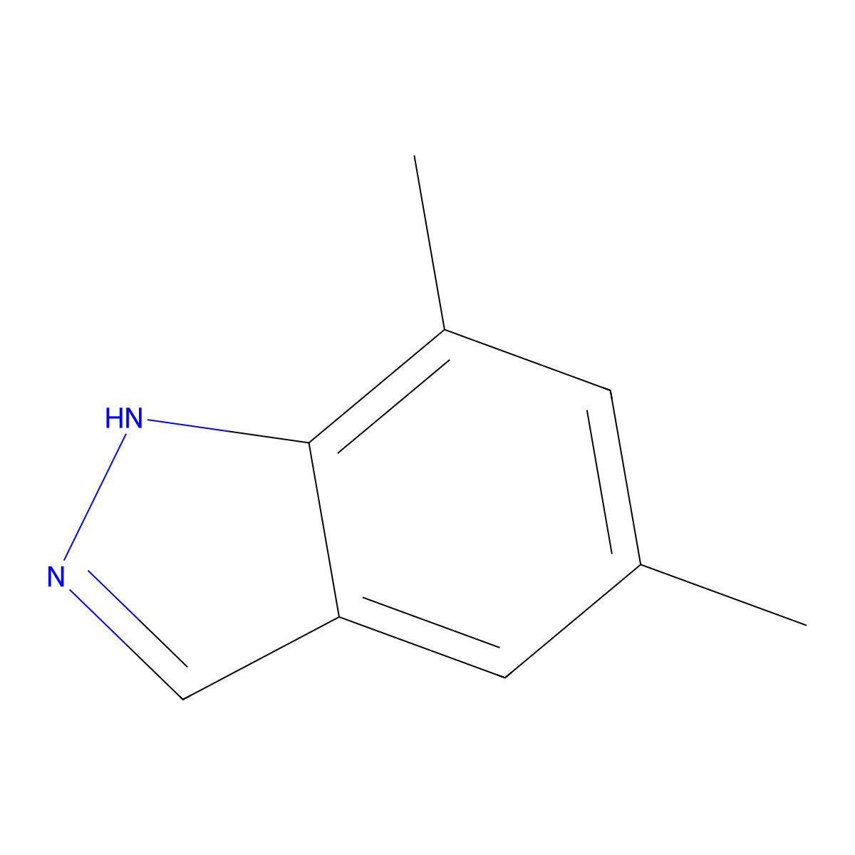 5,7-Dimethyl-1H-indazole molecular structure, CAS 43067-41-0