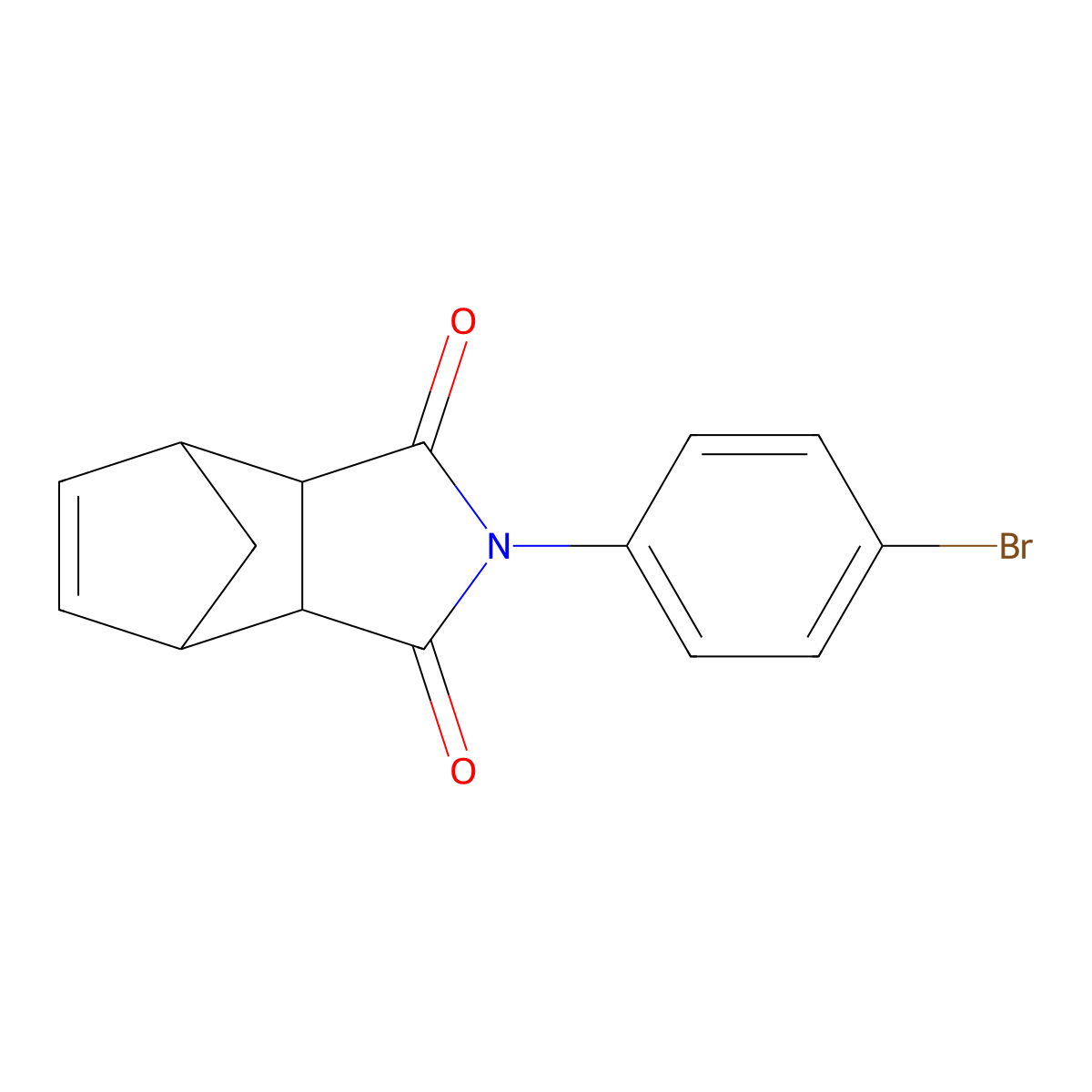2-(4-bromophenyl)-3a,4,7,7a-tetrahydro-1H-4,7-methanoisoindole-1,3(2H)-dione molecular structure, CAS 43069-71-2