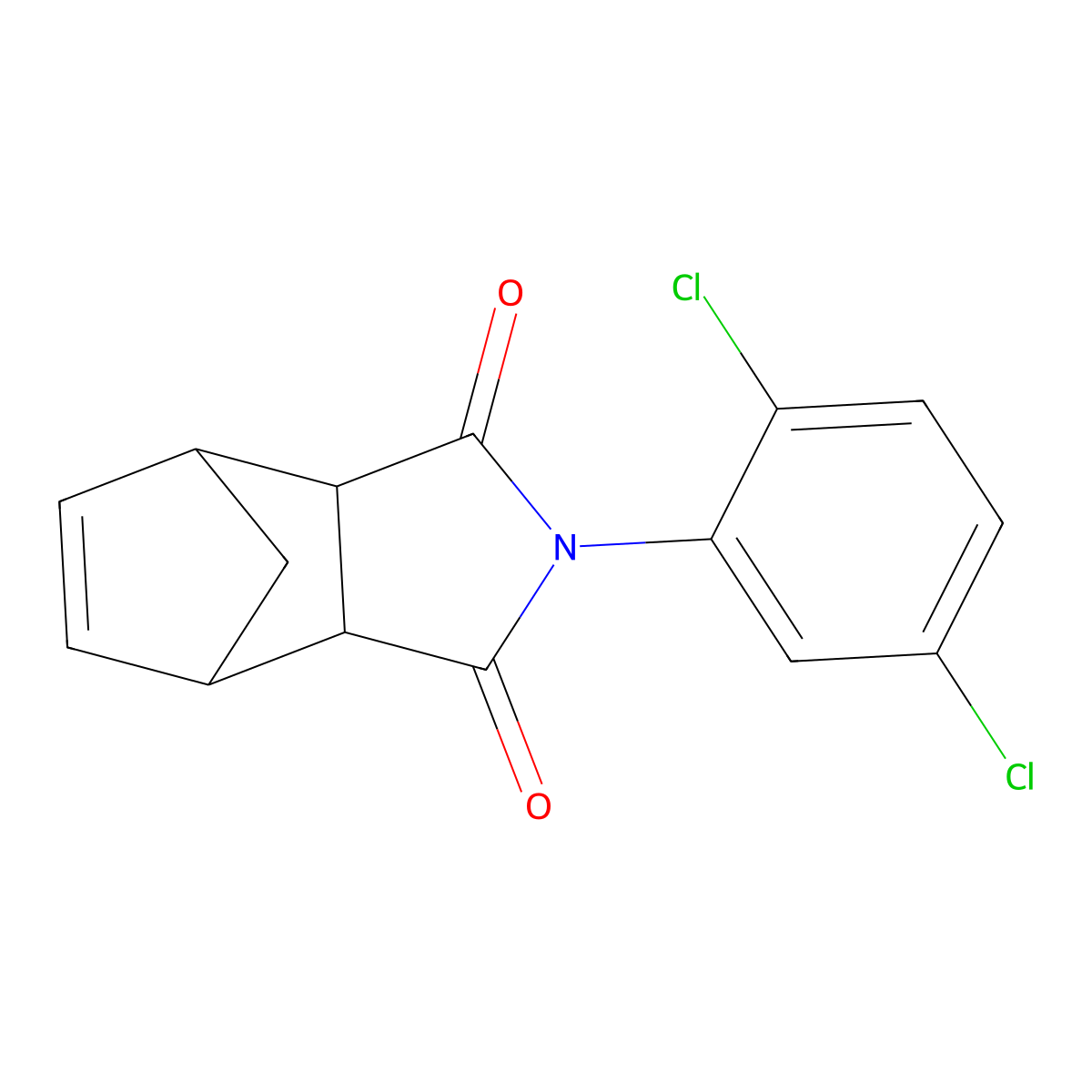 2-(2,5-Dichlorophenyl)-3a,4,7,7a-tetrahydro-4,7-methano-1H-isoindole-1,3(2H)-dione molecular structure, CAS 43069-76-7
