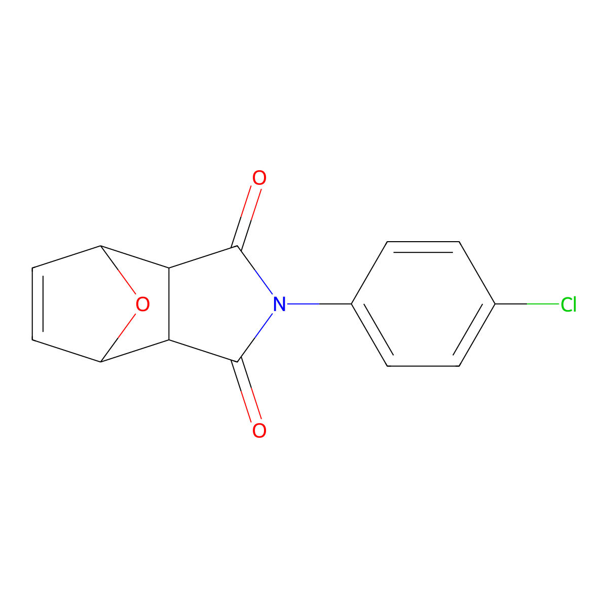 4-(4-Chlorophenyl)-10-oxa-4-azatricyclo[5.2.1.0^{2,6}]dec-8-ene-3,5-dione molecular structure, CAS 43069-79-0