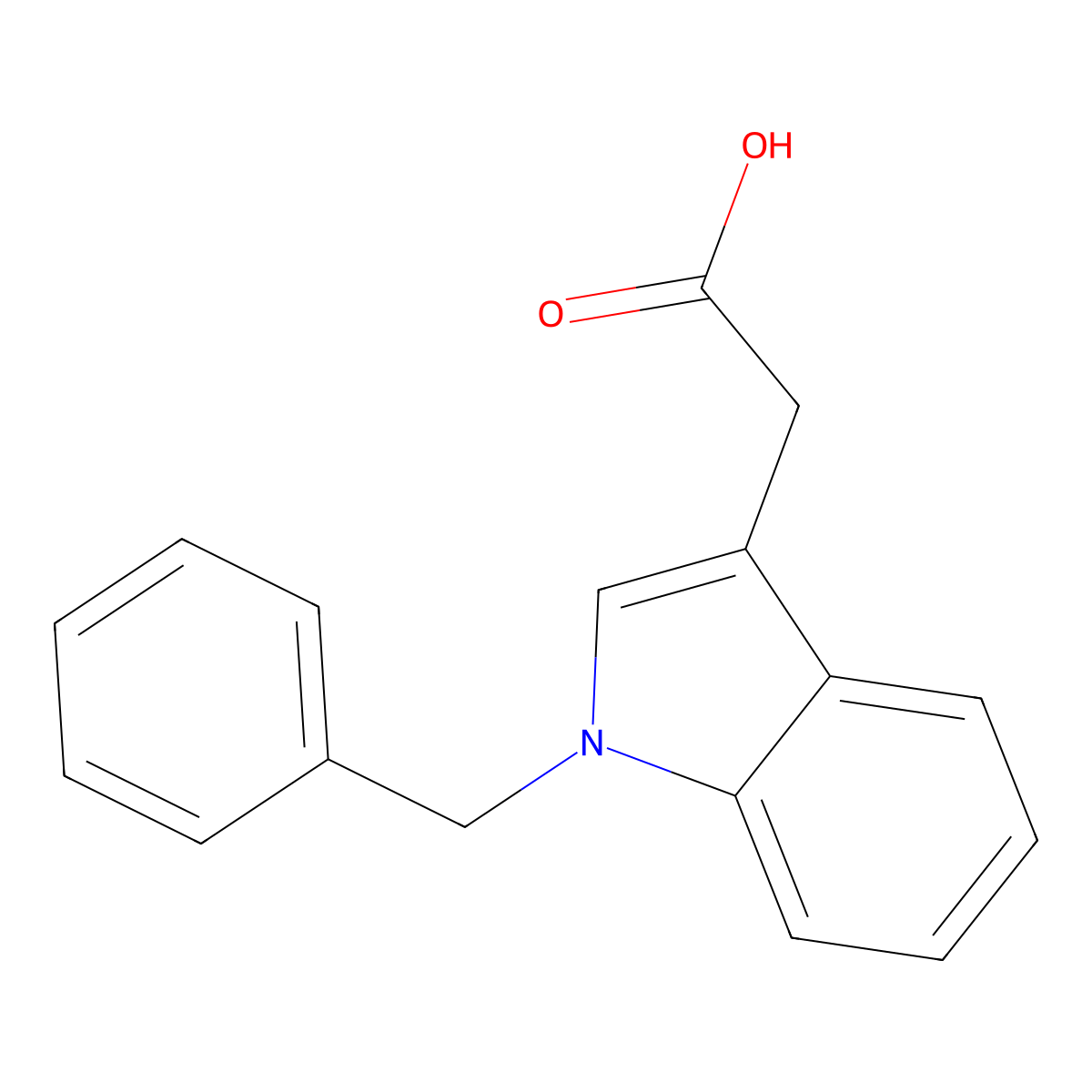 2-(1-benzyl-1H-indol-3-yl)acetic acid molecular structure, CAS 4307-97-5
