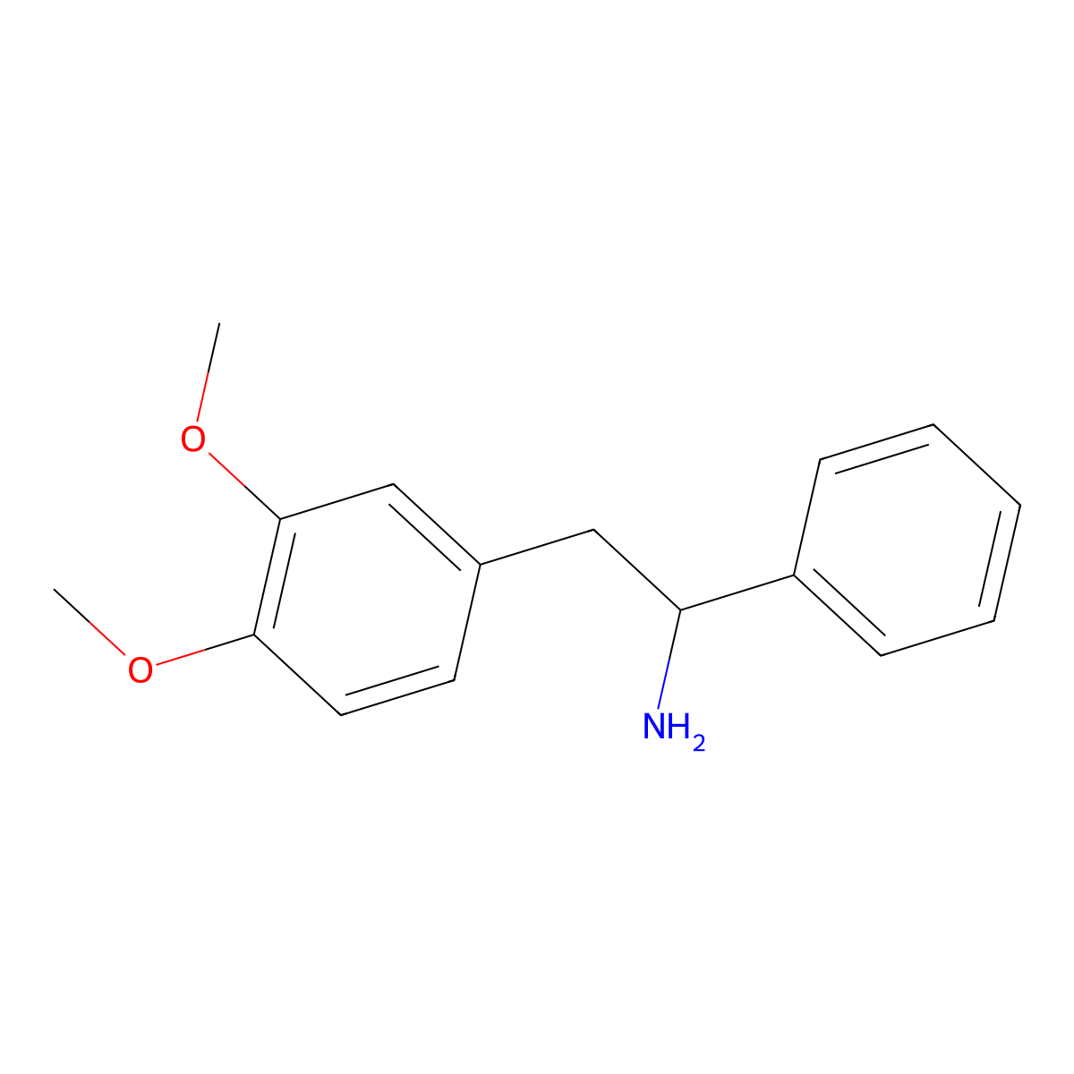 2-(3,4-Dimethoxyphenyl)-1-phenylethan-1-amine molecular structure, CAS 43071-00-7