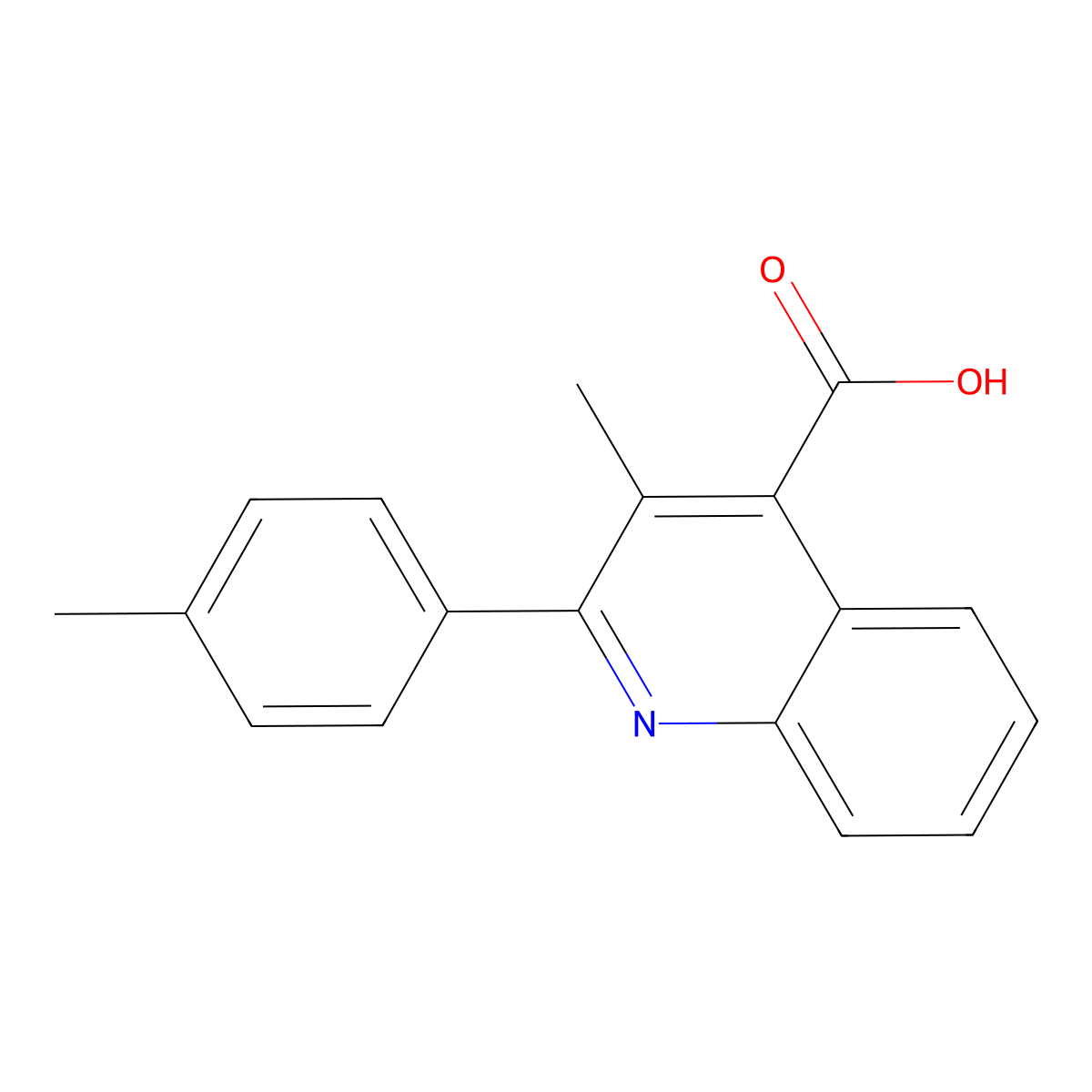 3-Methyl-2-(4-methylphenyl)-4-quinolinecarboxylic acid molecular structure, CAS 43071-46-1