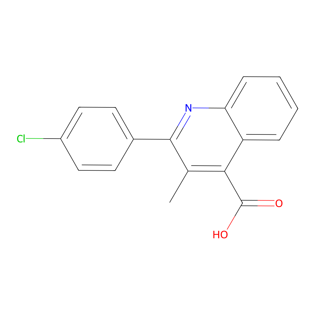 2-(4-Chlorophenyl)-3-methylquinoline-4-carboxylic acid molecular structure, CAS 43071-47-2
