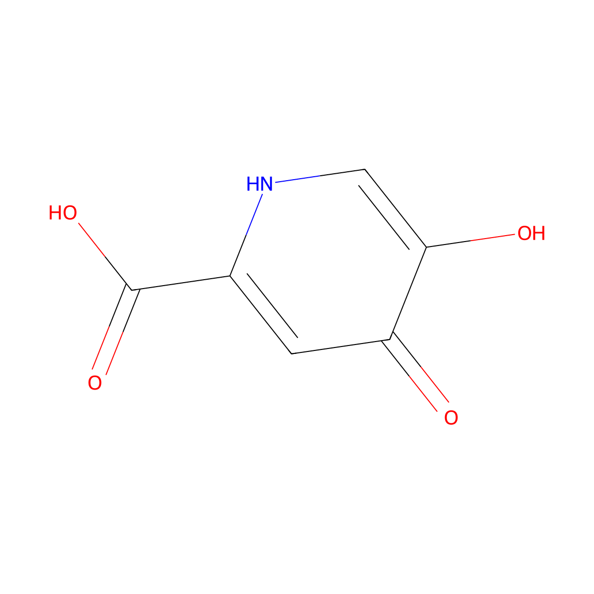 5-Hydroxy-4-oxo-1,4-dihydropyridine-2-carboxylic acid molecular structure, CAS 43077-77-6