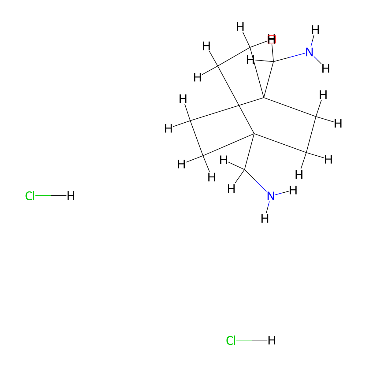 [4-(Aminomethyl)-1-bicyclo[2.2.2]octanyl]methanamine;dihydrochloride molecular structure, CAS 4308-62-7