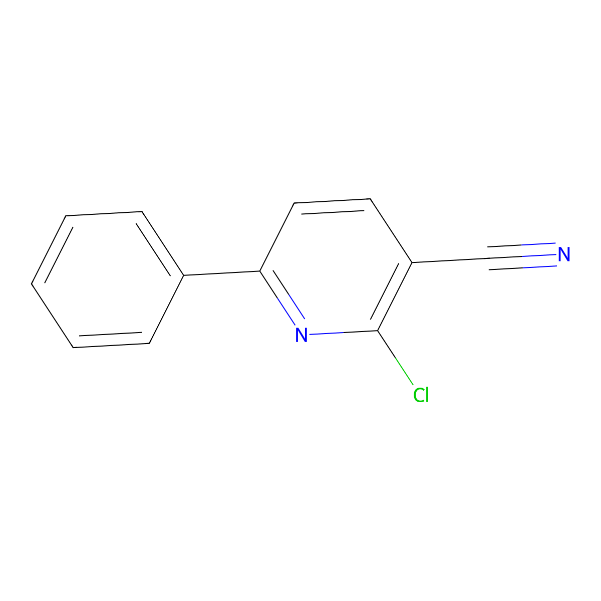 2-Chloro-6-phenylnicotinonitrile molecular structure, CAS 43083-14-3