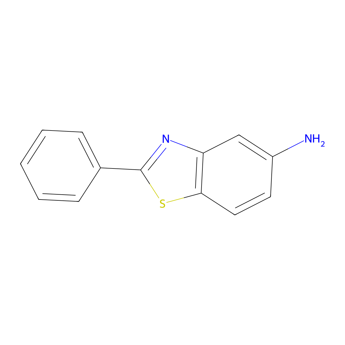 Benzothiazole, 5-amino-2-phenyl- molecular structure, CAS 43087-91-8