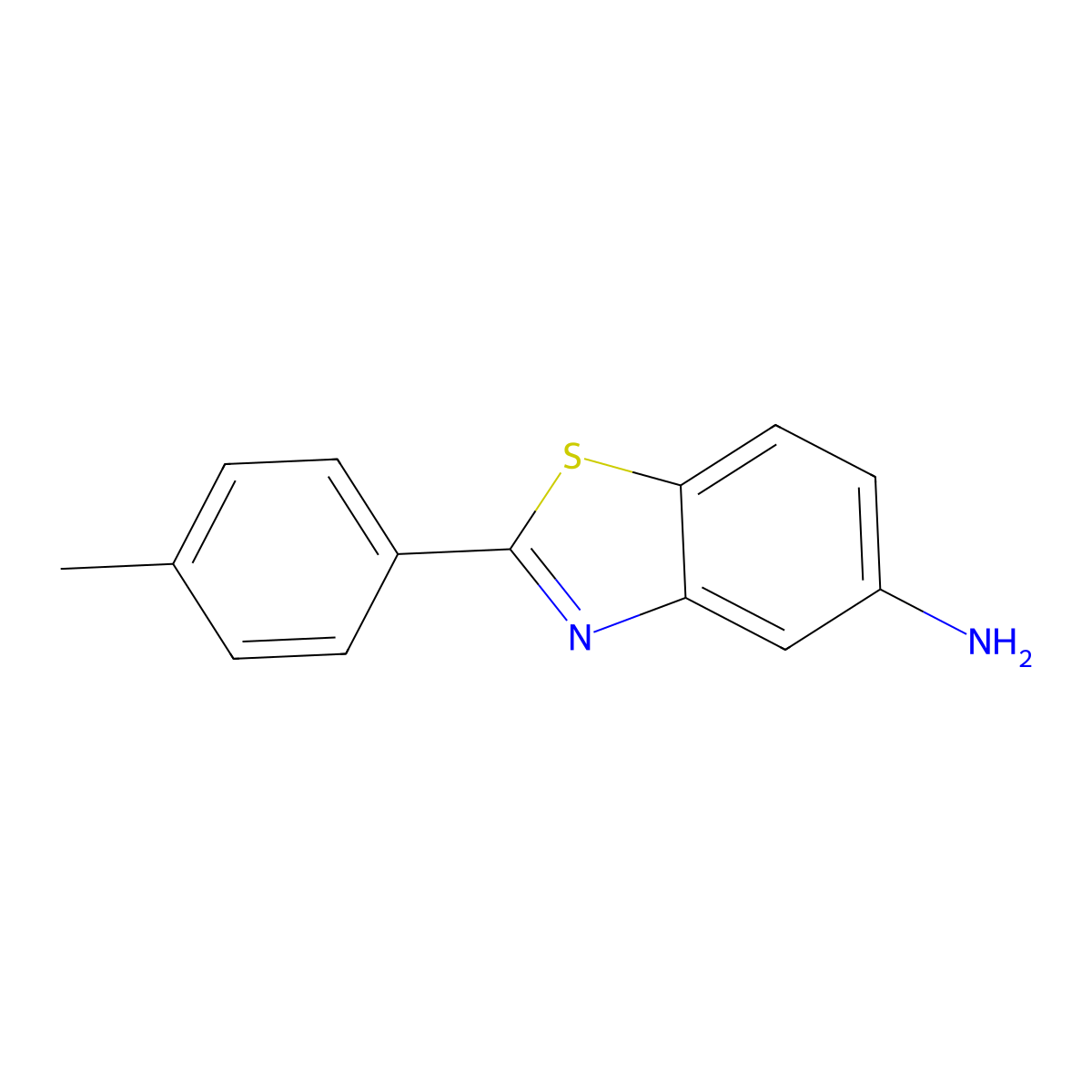 2-p-Tolylbenzo[d]thiazol-5-amine molecular structure, CAS 43087-92-9