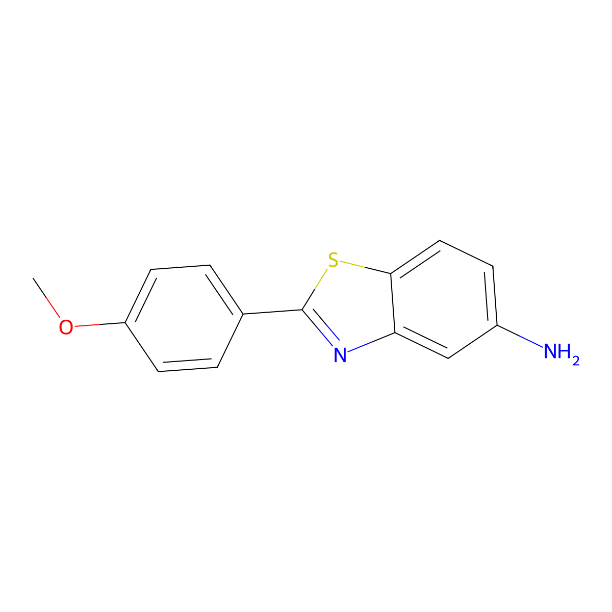 2-(4-Methoxyphenyl)-5-aminobenzothiazole molecular structure, CAS 43087-93-0