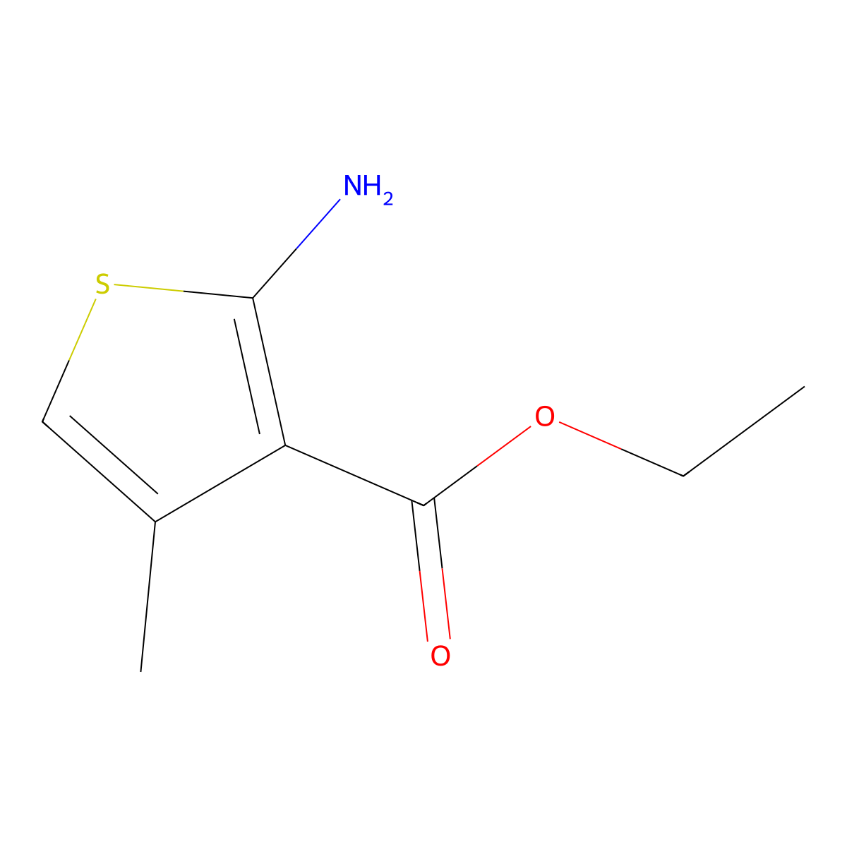 Ethyl 2-amino-4-methylthiophene-3-carboxylate molecular structure, CAS 43088-42-2