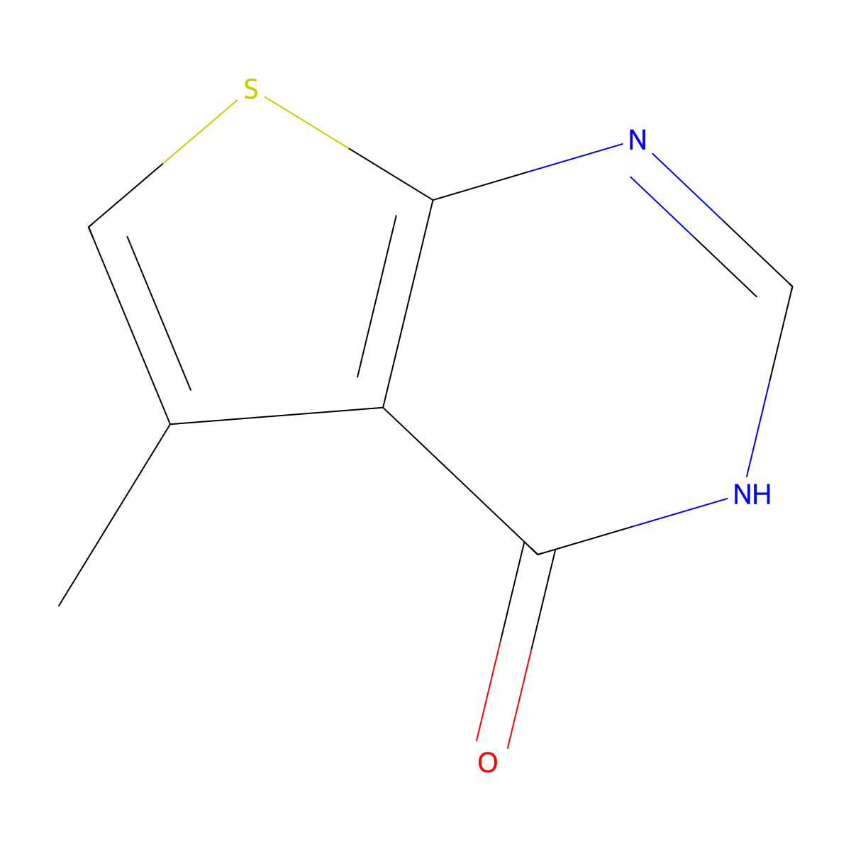 5-methyl-3H,4H-thieno[2,3-d]pyrimidin-4-one molecular structure, CAS 43088-64-8