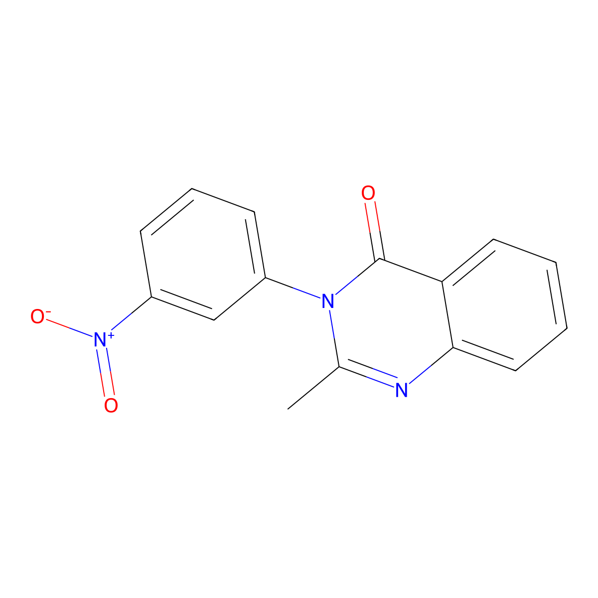 2-Methyl-3-(3-nitro-phenyl)-3H-quinazolin-4-one molecular structure, CAS 4309-26-6