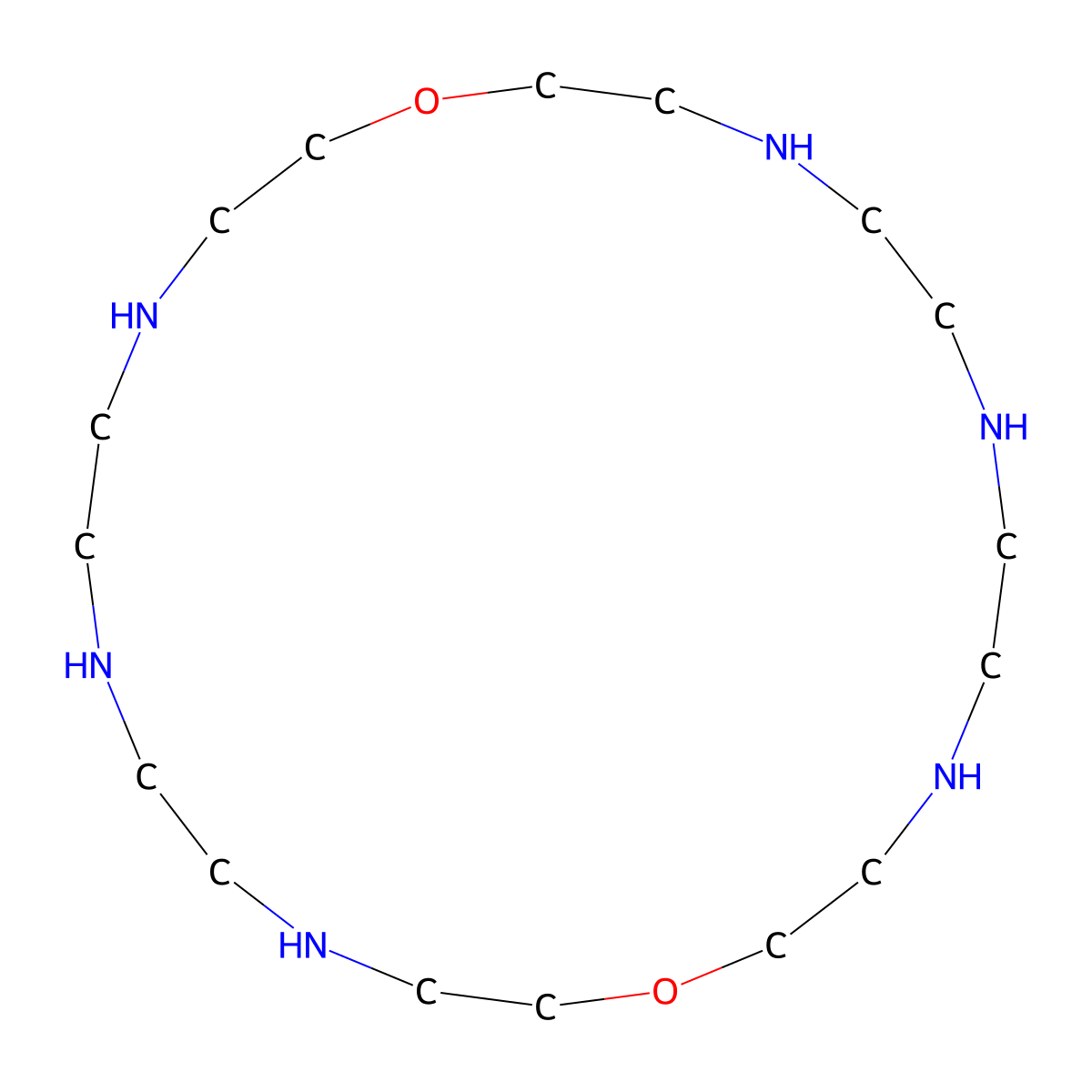 1,13-Dioxa-4,7,10,16,19,22-hexaazacyclotetracosane molecular structure, CAS 43090-52-4