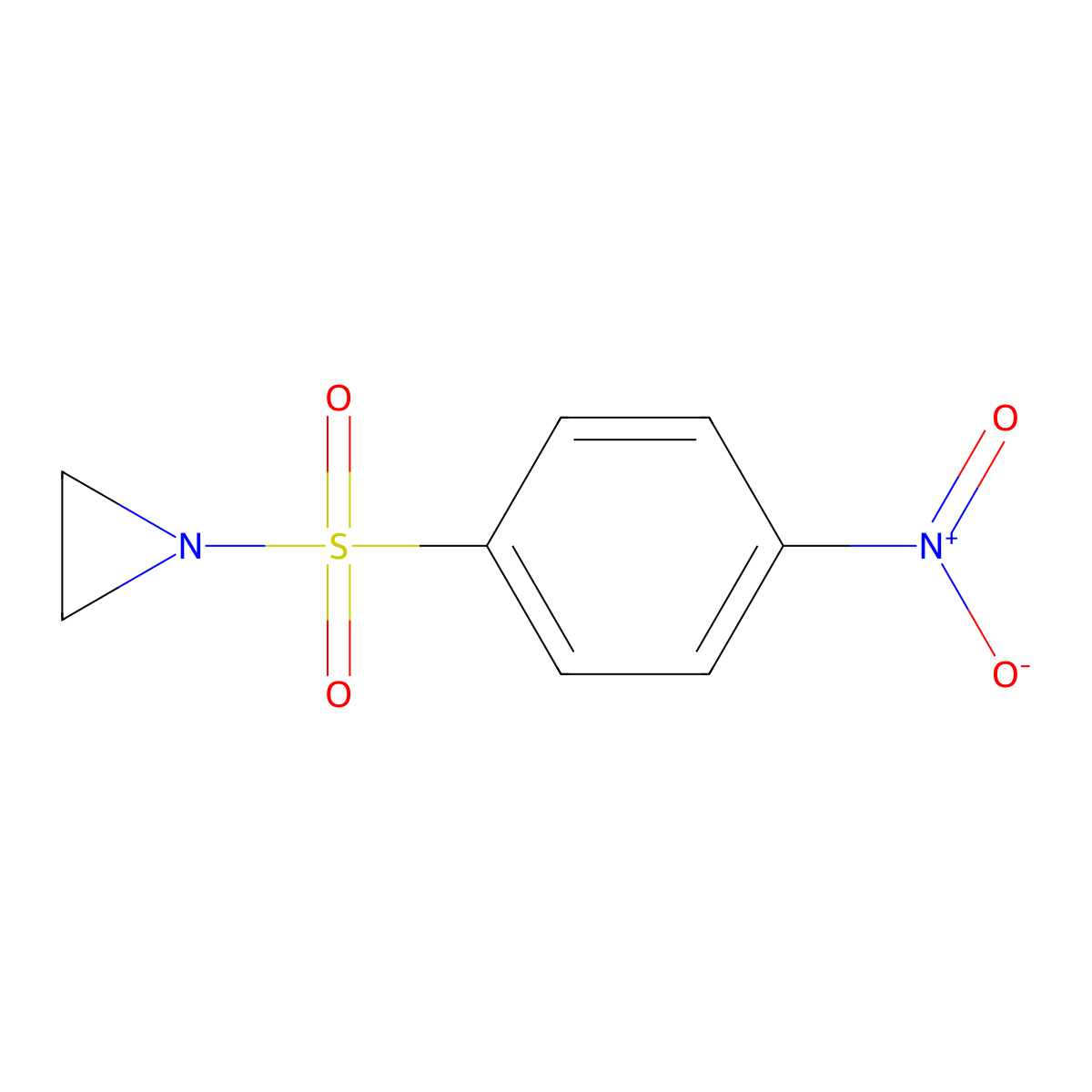 Aziridine, 1-((4-nitrophenyl)sulfonyl)- molecular structure, CAS 43090-97-7