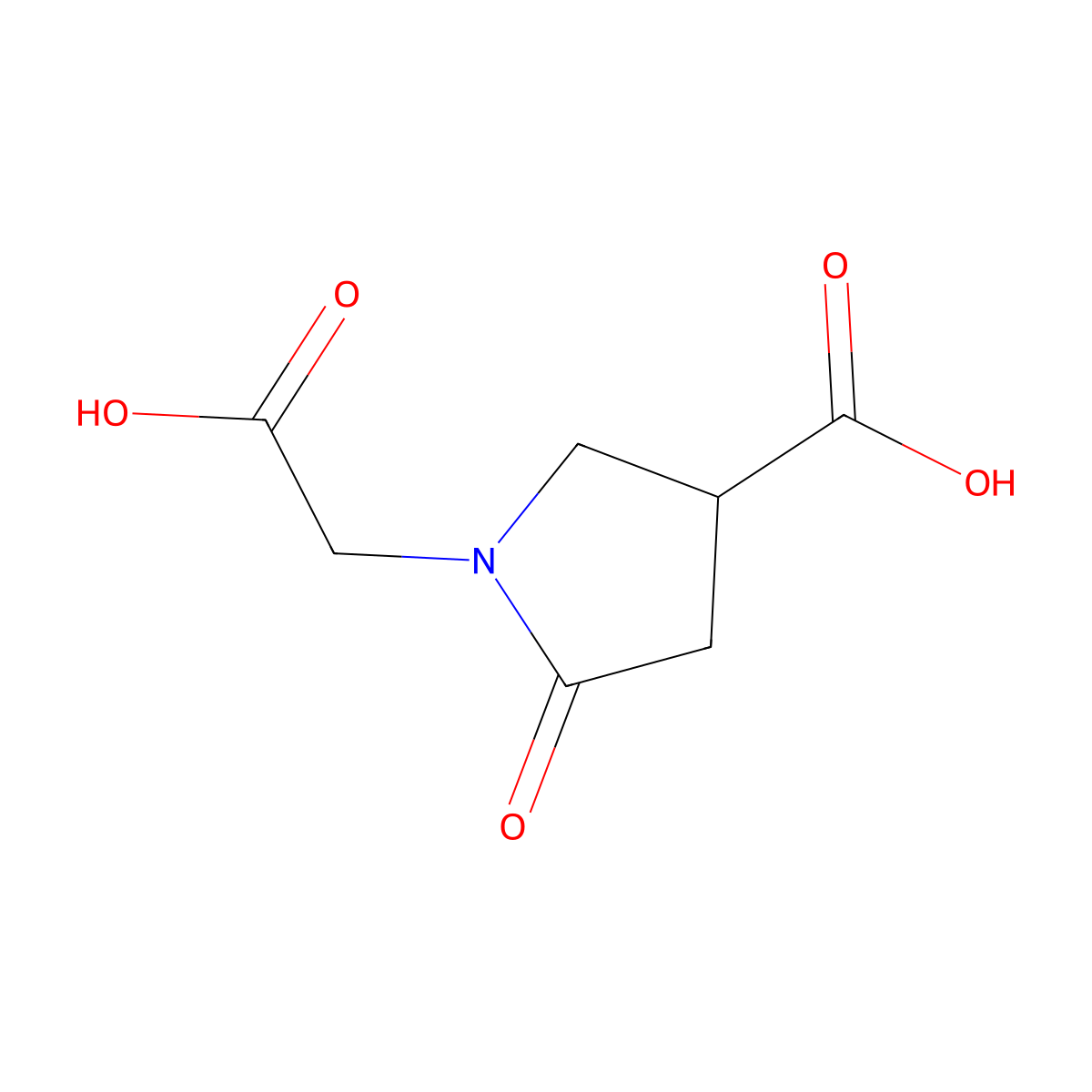 4-Carboxy-2-oxopyrrolidine-1-acetic acid molecular structure, CAS 43094-97-9